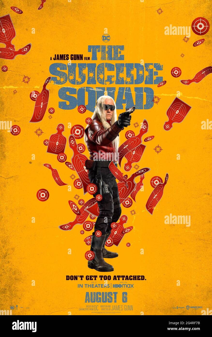 The suicide Squad (2021) dirigé par James Gunn et mettant en vedette Michael Rooker bie en tant que Savant dans la prise de Jamie Gunn sur un groupe de condamnés avec des pouvoirs spéciaux envoyés pour prendre sur une étoile télépathique appelée Starro. Banque D'Images