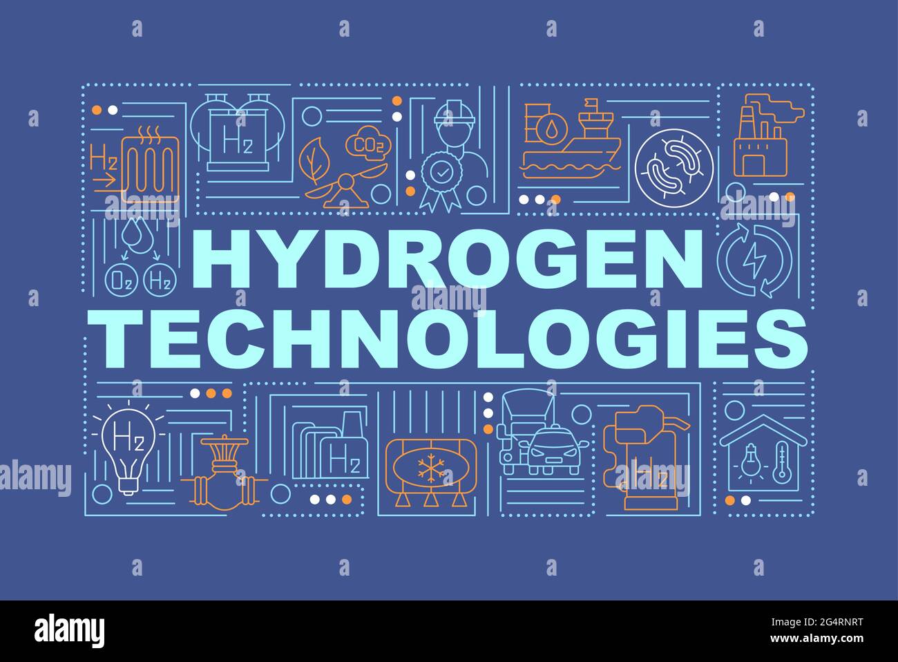 Bannière concepts de mot technologies de l'hydrogène Illustration de Vecteur