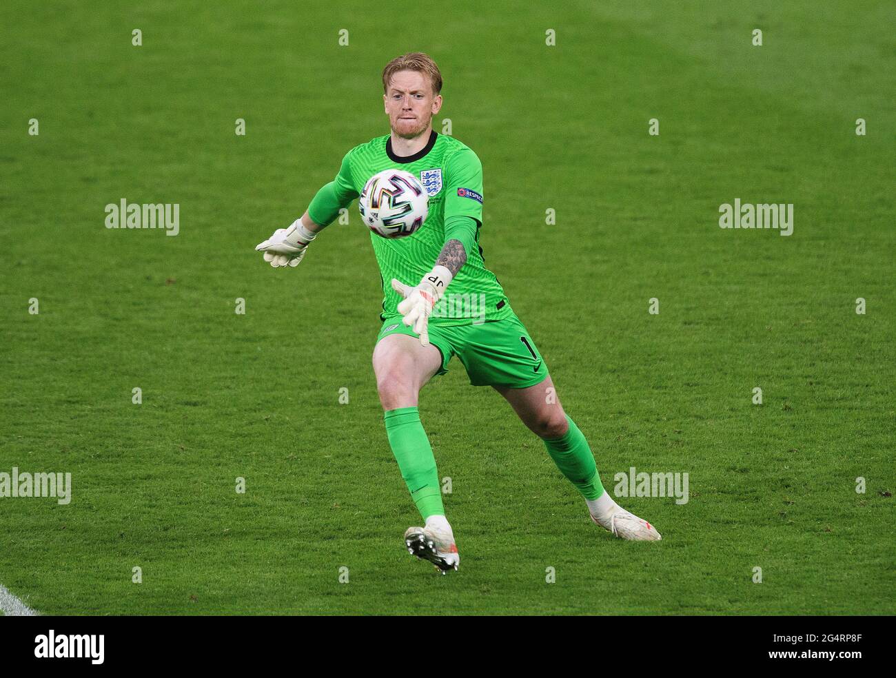 Londres, Royaume-Uni. 22 juin 2021 - Angleterre contre Ecosse - UEFA Euro 2020 Groupe D Match - Wembley - Londres Jordan Pickford d'Angleterre pendant le match de l'Euro 2020 contre la République tchèque. Crédit photo : © Mark pain / Alamy Live News Banque D'Images