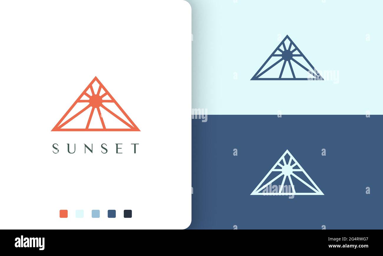 triangle soleil ou logo de puissance dans un style unique et simple Illustration de Vecteur