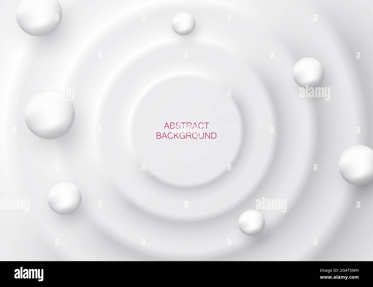 Arrière-plan abstrait dans le style du néomorphisme. Ondule sur l'eau avec des sphères Illustration de Vecteur