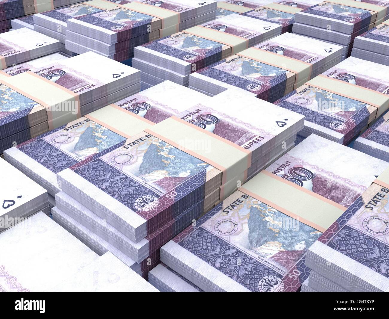 Argent du Pakistan. Roupie pakistanaise. Billets PKR. 50 roupies. Affaires, finances, informations générales. Banque D'Images