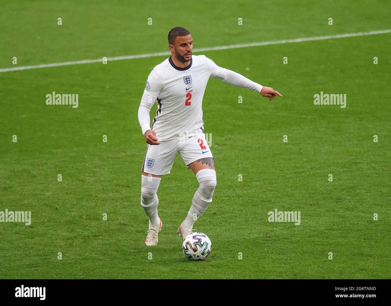 Londres, Royaume-Uni. 22 juin 2021 - Angleterre / Ecosse - UEFA Euro 2020 Group D Match - Wembley - Londres le Kyle Walker d'Angleterre pendant le match de l'Euro 2020 contre la République tchèque. Crédit photo : © Mark pain / Alamy Live News Banque D'Images