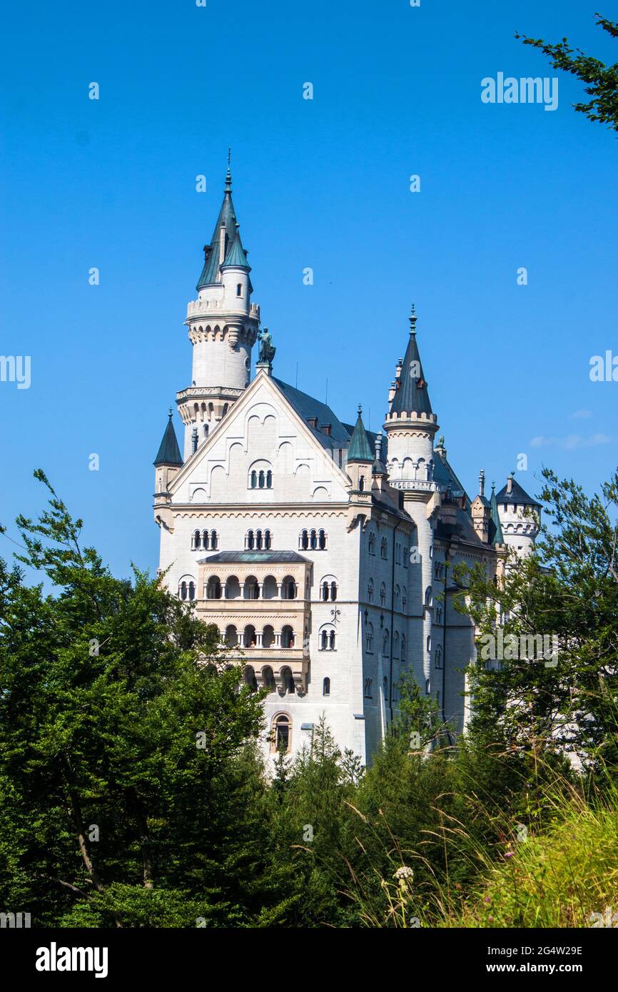 Le château de Neuschwanstein en Bavière, Allemagne. Banque D'Images