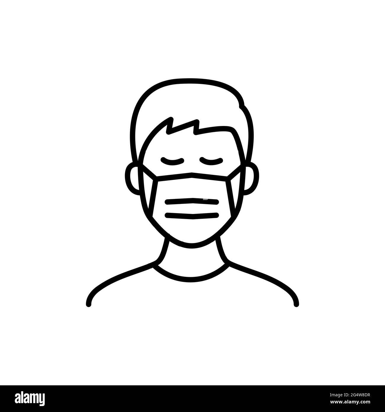 Homme avec masque de protection icône image vectorielle Illustration de Vecteur