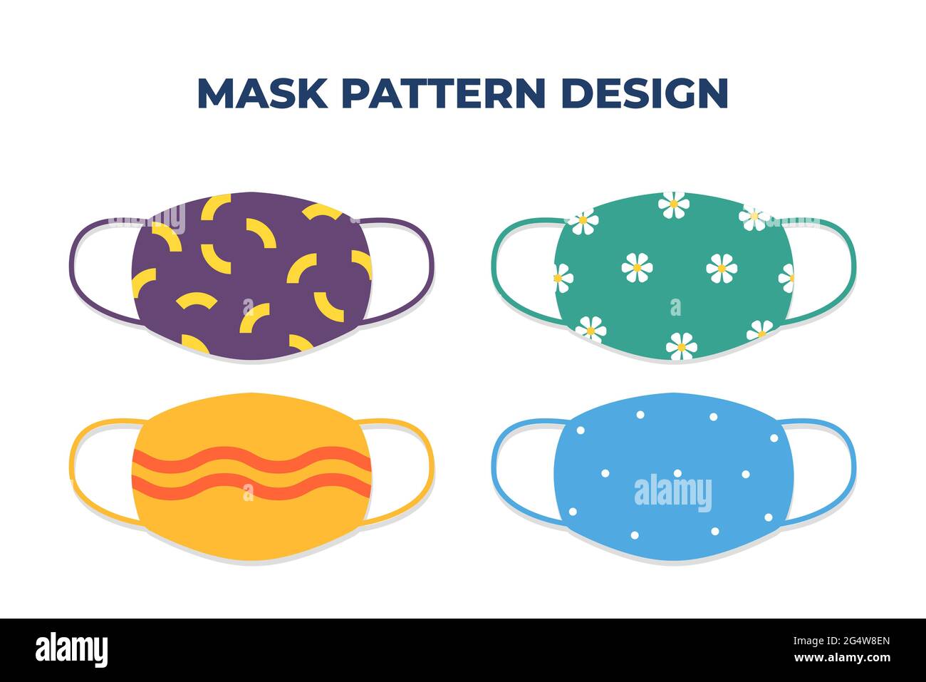 Conception vectorielle du masque moderne pour éviter la poussière, les bactéries, le coronavirus et d'autres Illustration de Vecteur