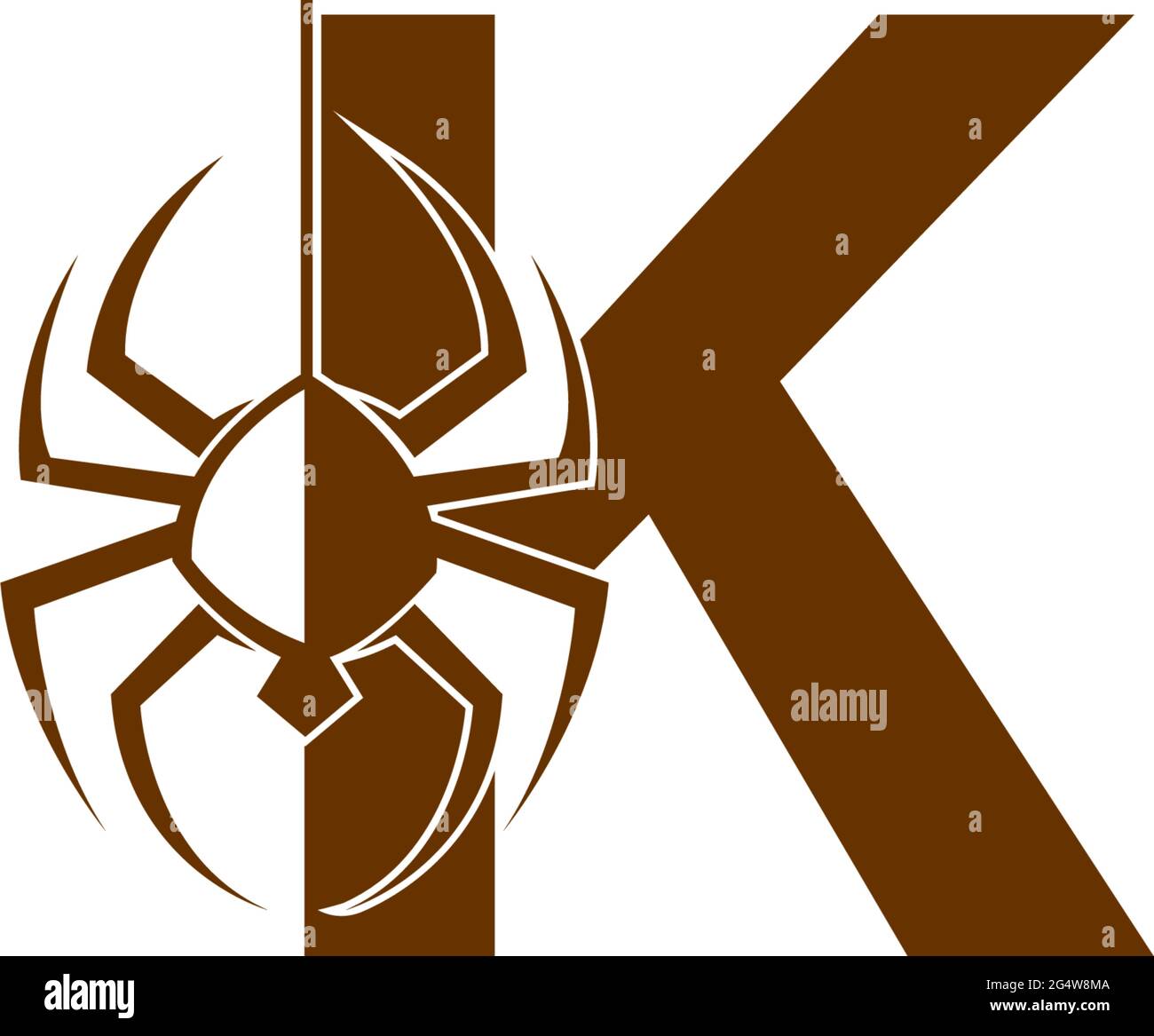Lettre K avec logo d'araignée modèle de conception vecteur Illustration de Vecteur