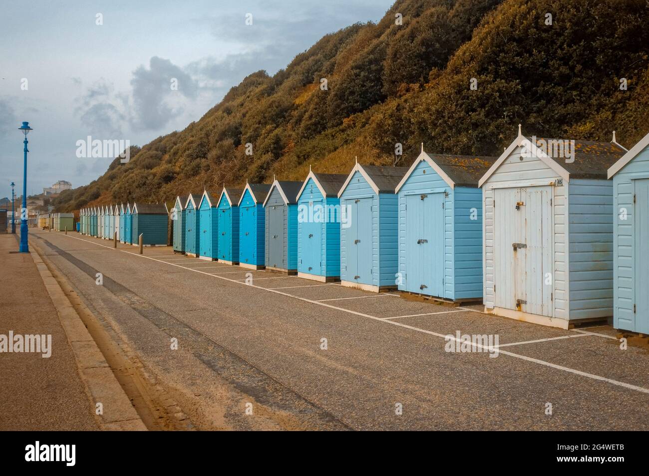 Plage et front de mer de Bournemouth vides, en raison des restrictions de Covid-19 en octobre 2020, Bournemouth, Dorset, Angleterre - 20 octobre 2020 Banque D'Images