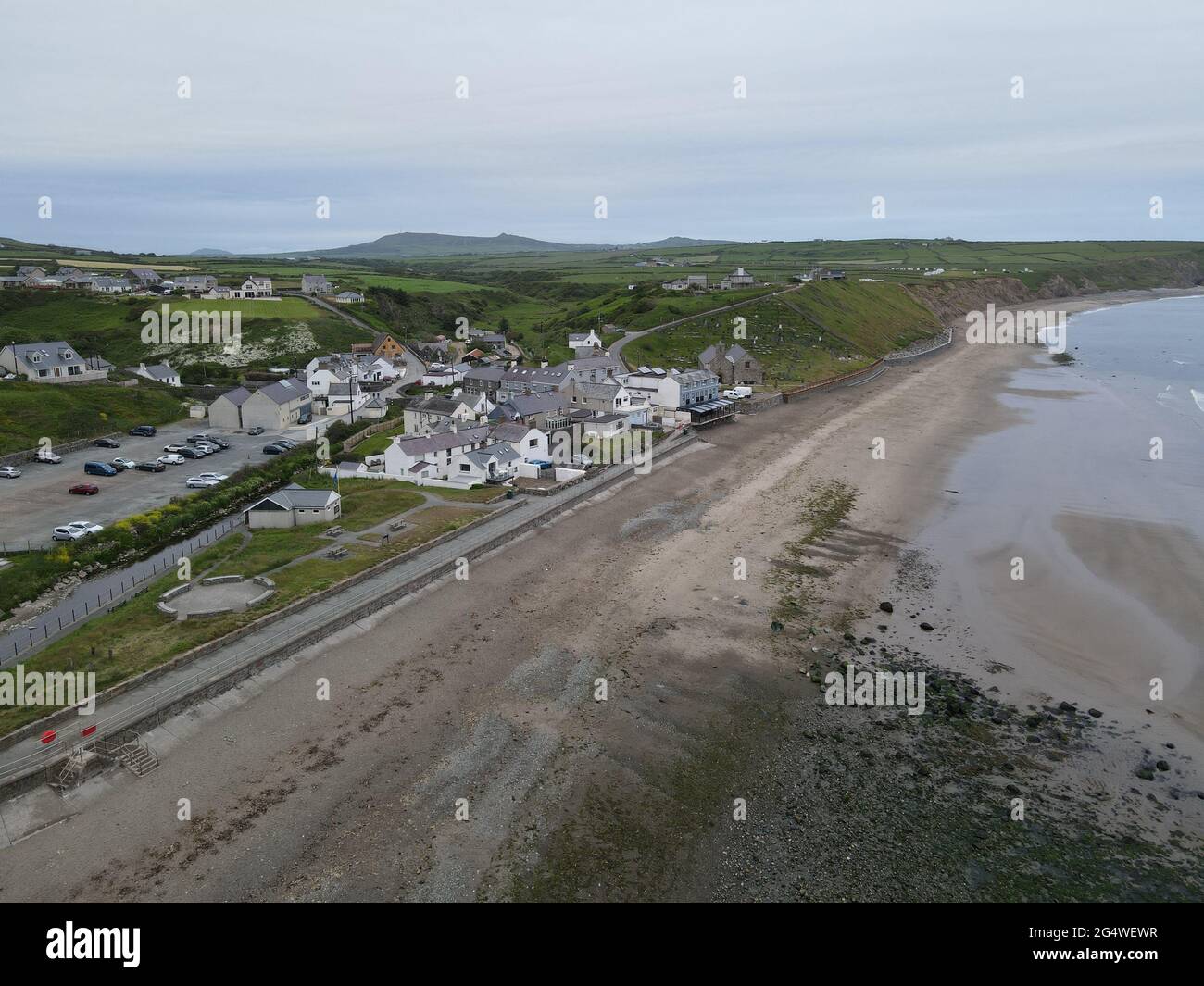 Aberdaron, petite ville du pays de Galles image aérienne Banque D'Images