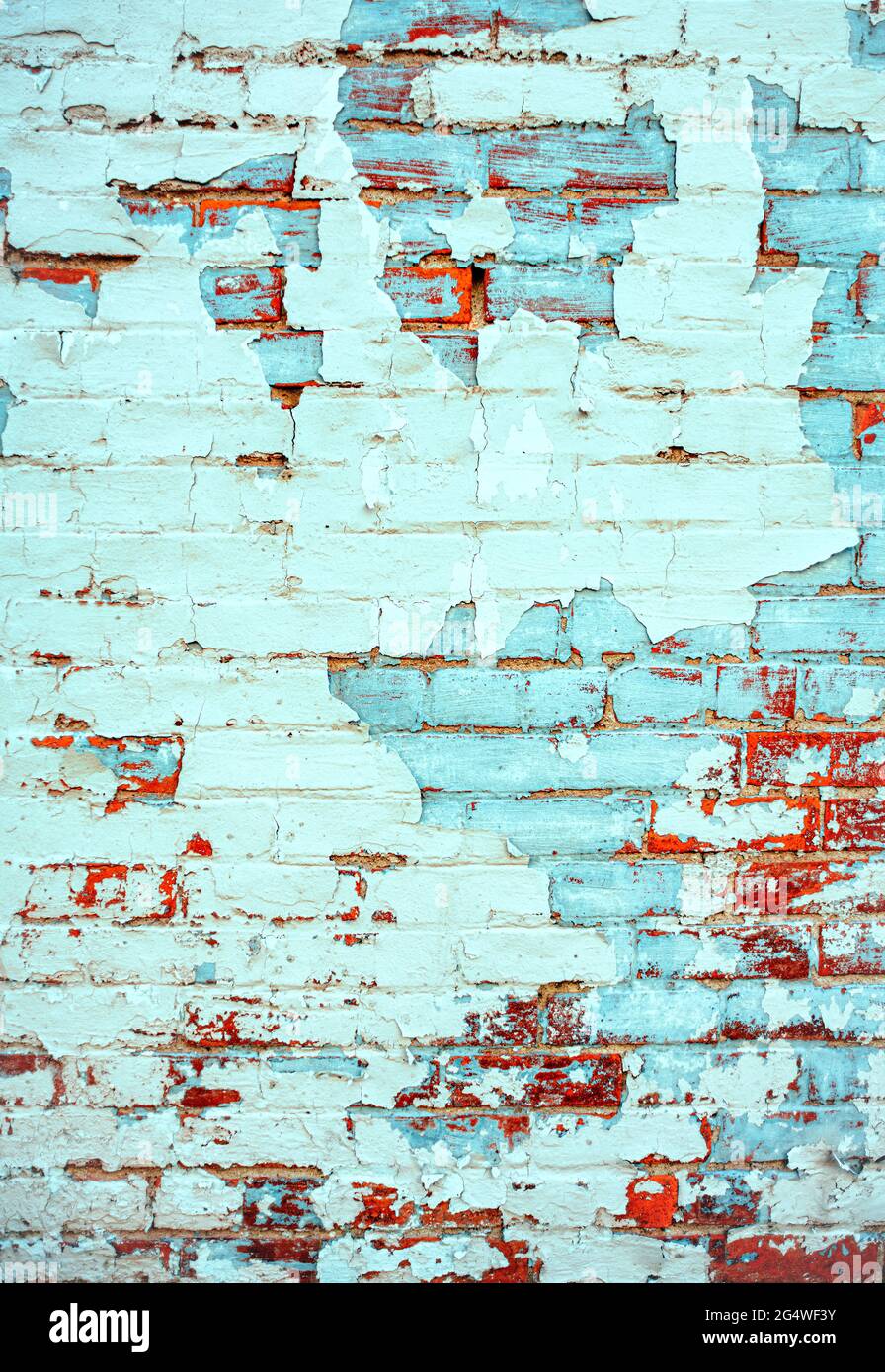 Peinture éclaboussures mur de briques peint. Arrière-plan vertical bleu pour ressource graphique d'art numérique d'arrière-plan mobile. Banque D'Images