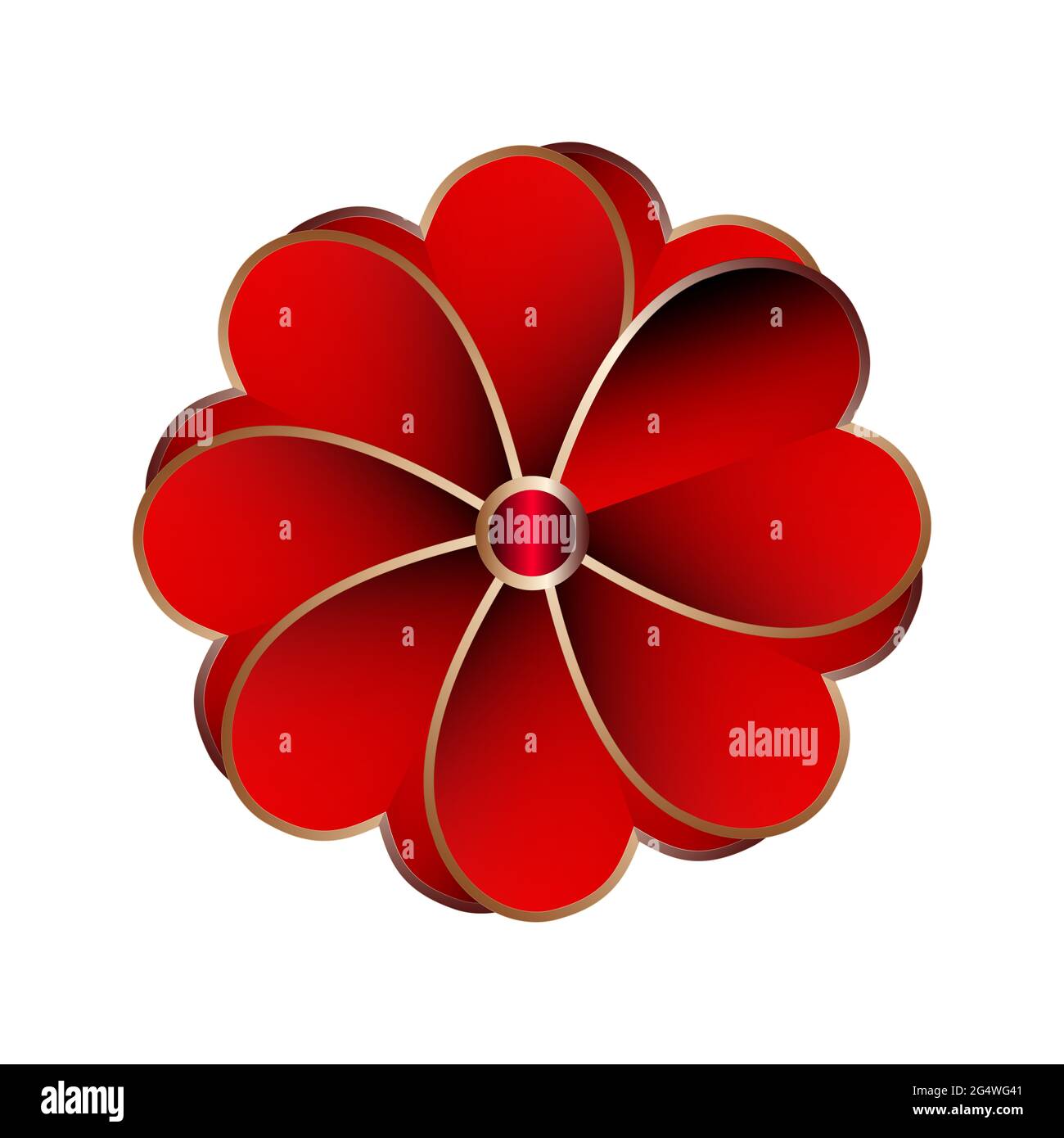 Abstract flower design, Coeur rouge Banque D'Images