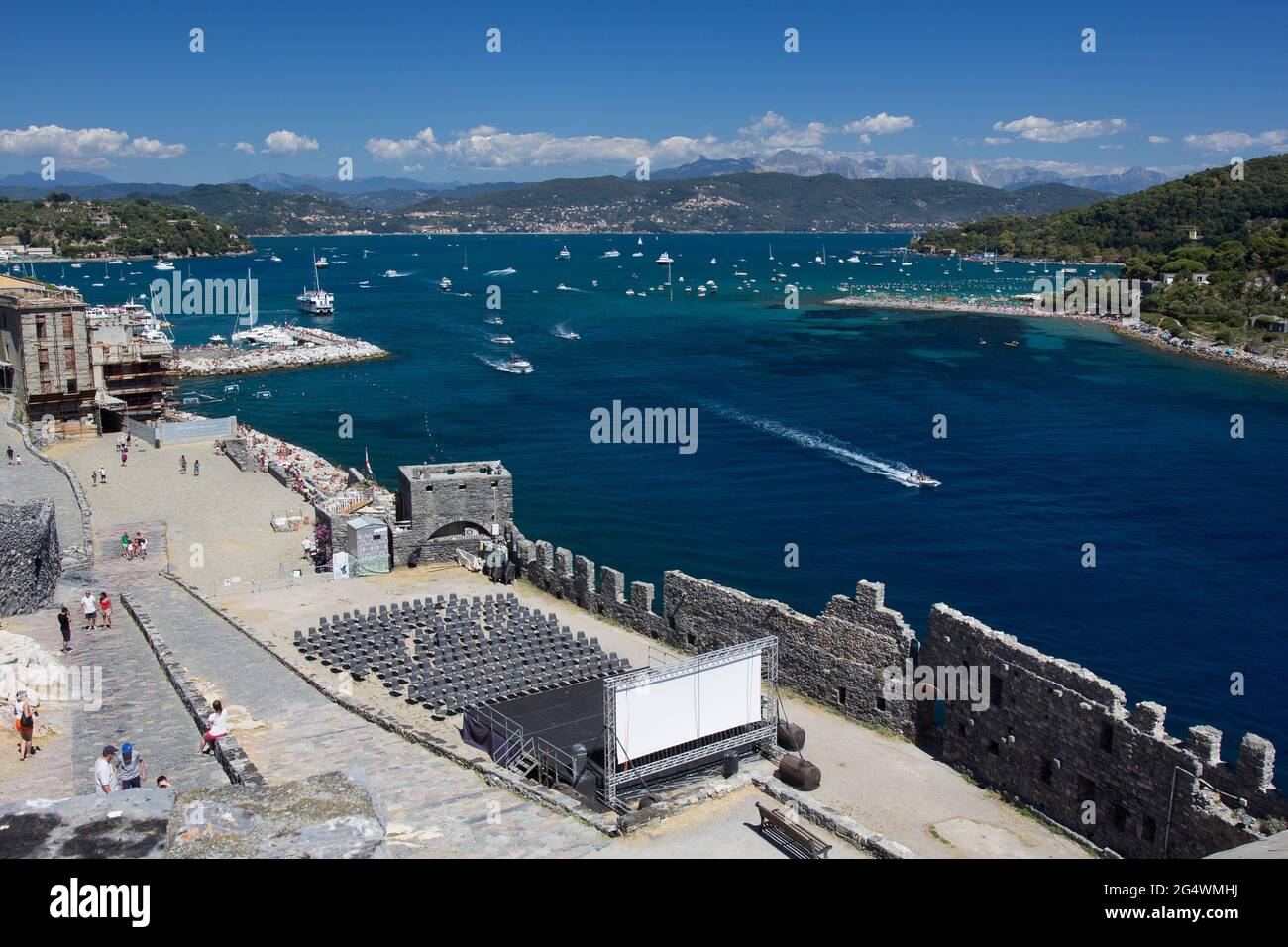 Portovenere est une ville italienne de la province de la Spezia en Ligurie, classée au patrimoine mondial de l'UNESCO. Banque D'Images