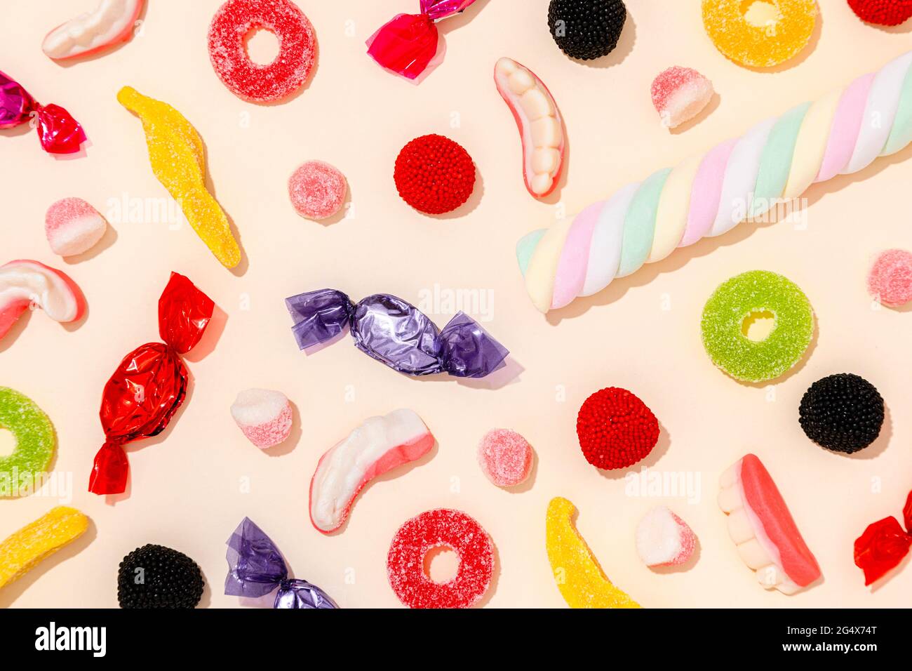 Arrière-plan de divers bonbons d'Halloween Banque D'Images