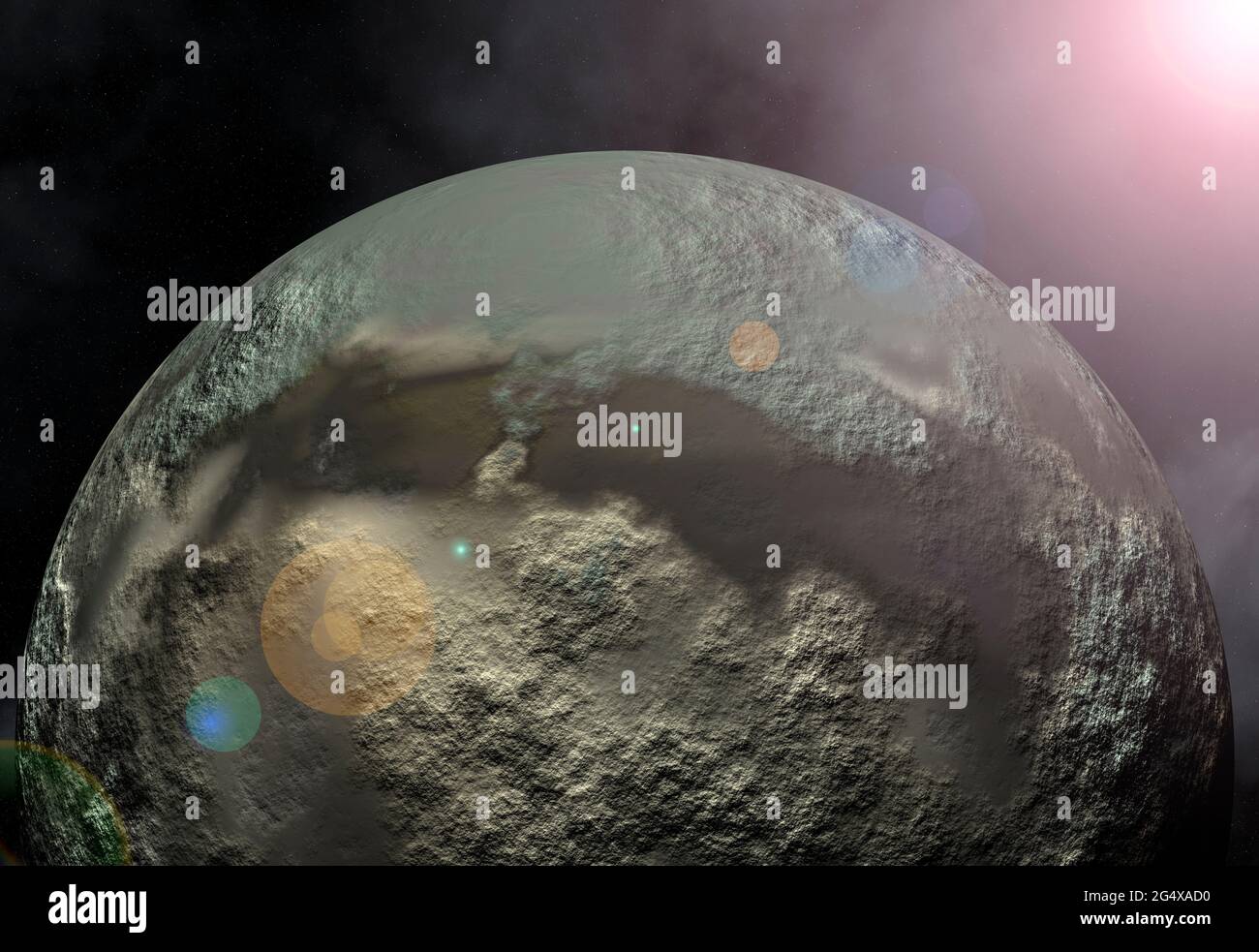 Image haute résolution de planète Pluton créée numériquement. Banque D'Images