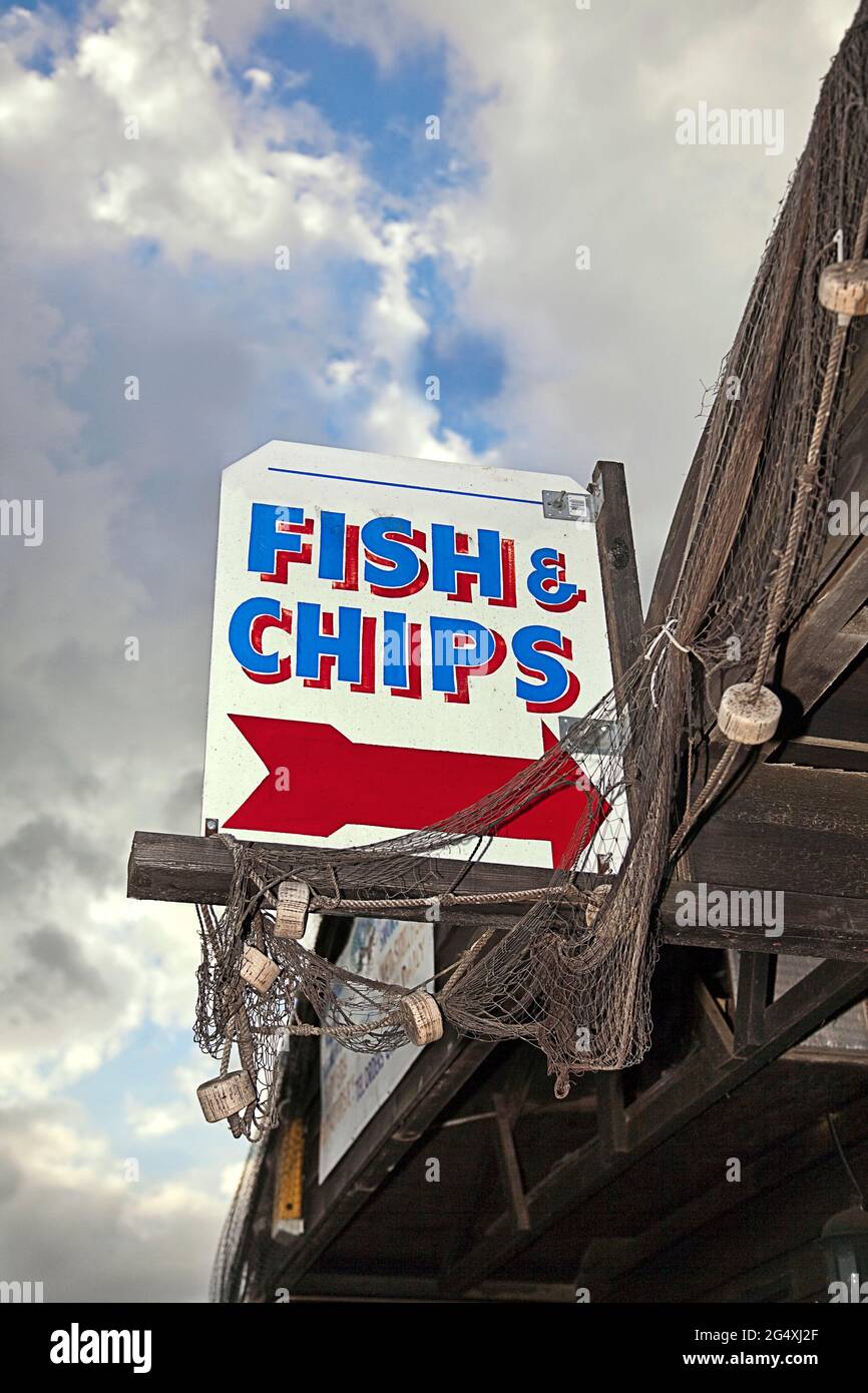 Panneau du restaurant avec flèche Banque D'Images