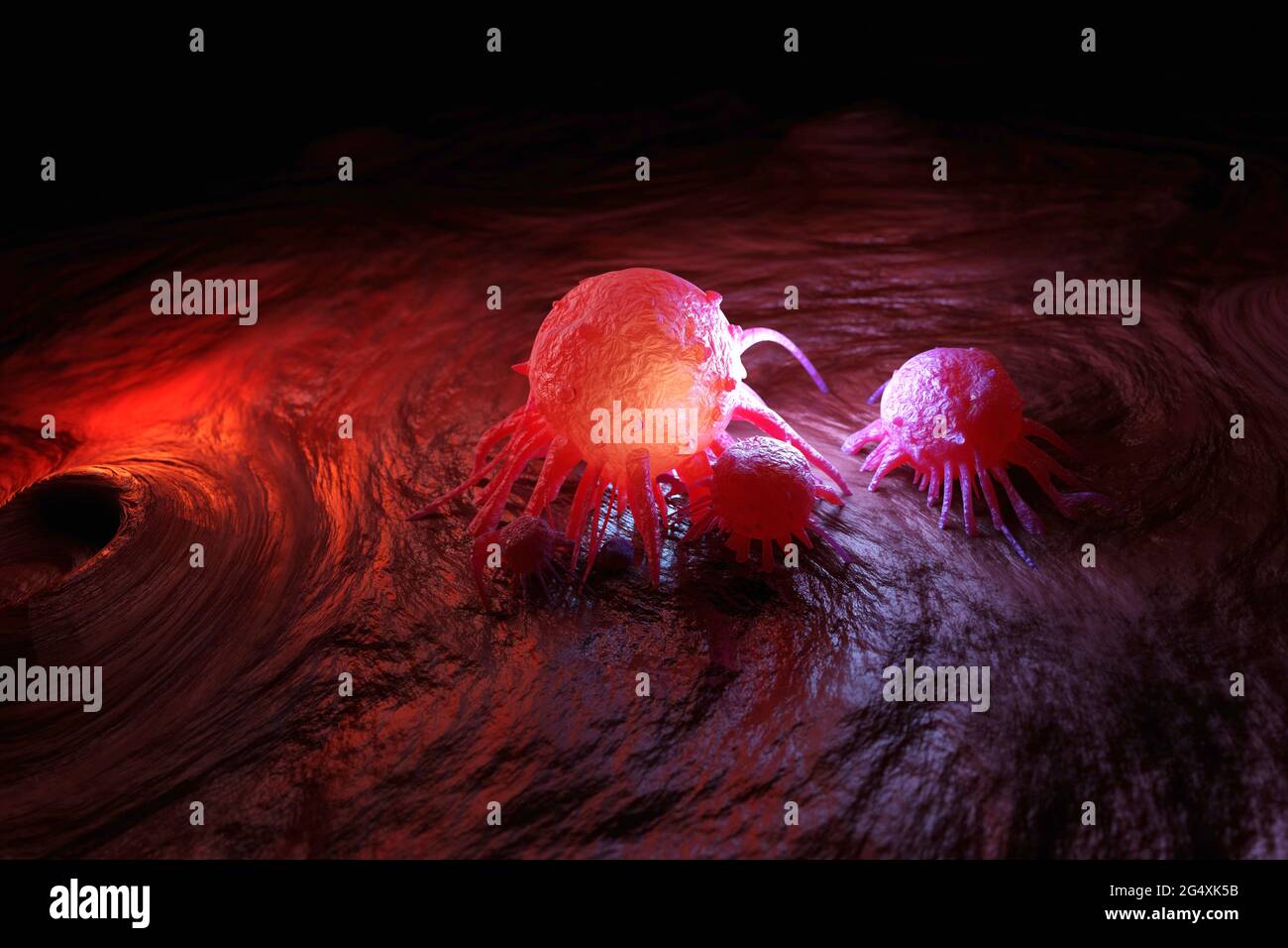 Rendu tridimensionnel des cellules cancéreuses Banque D'Images