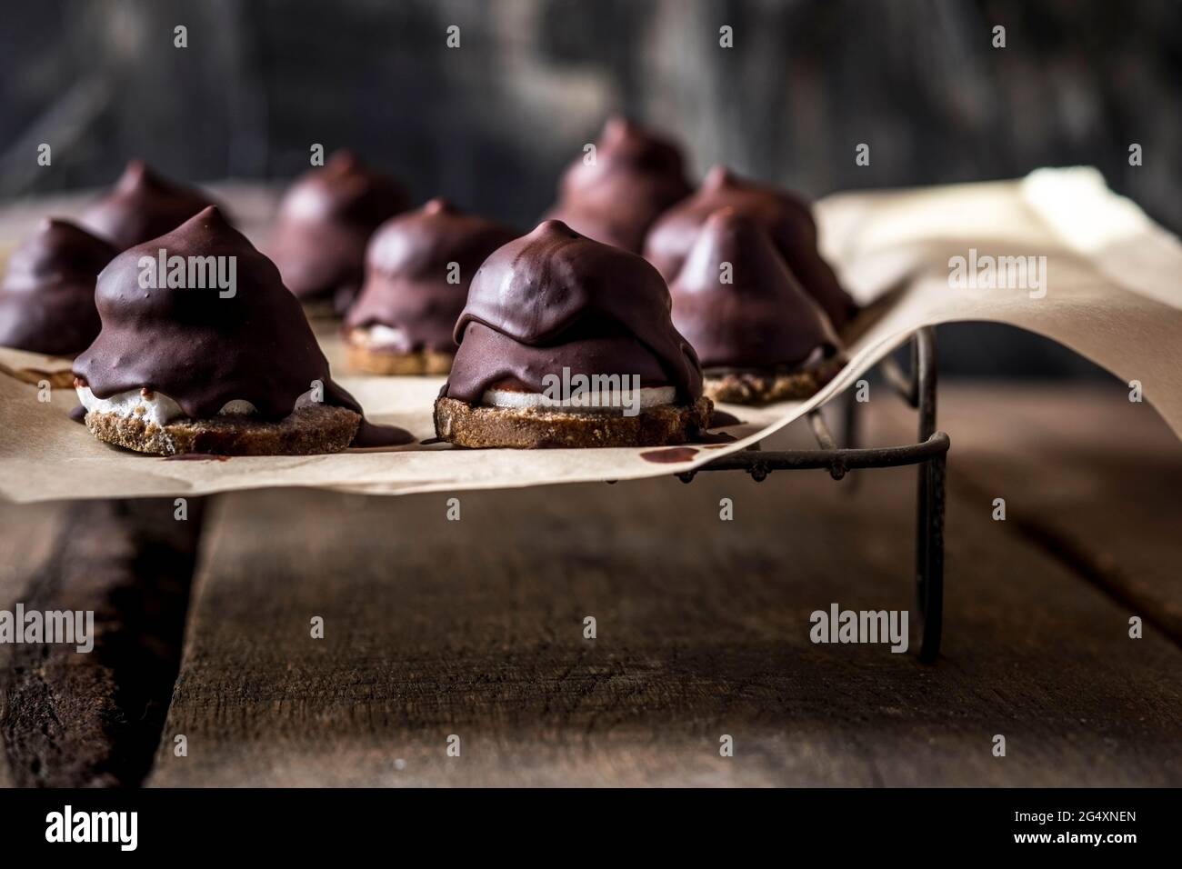 Guimauves au chocolat maison Banque D'Images
