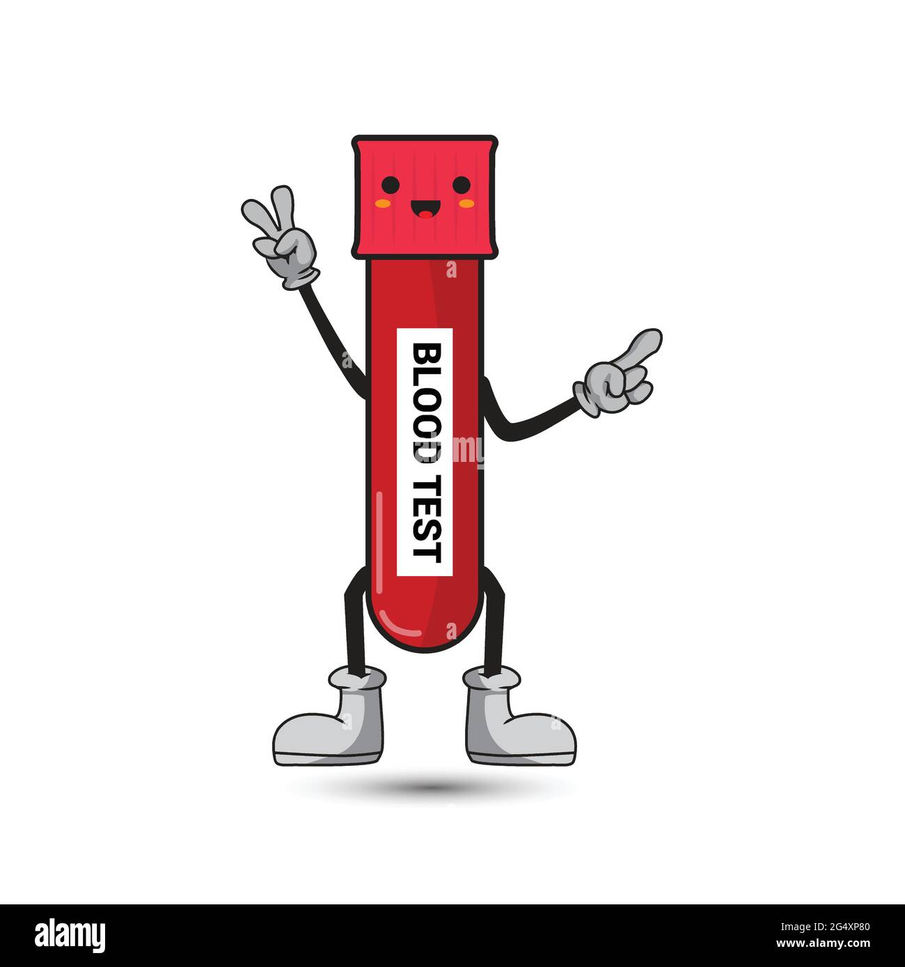 Dessin animé de bouteille de test de sang rouge. Dessin graphique d'illustration vectorielle Illustration de Vecteur