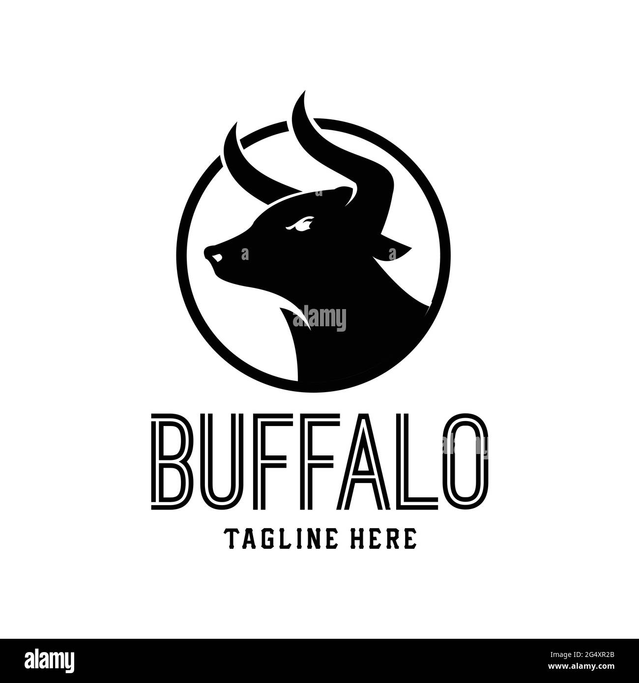 logo buffalo inspiré du design exclusif Illustration de Vecteur