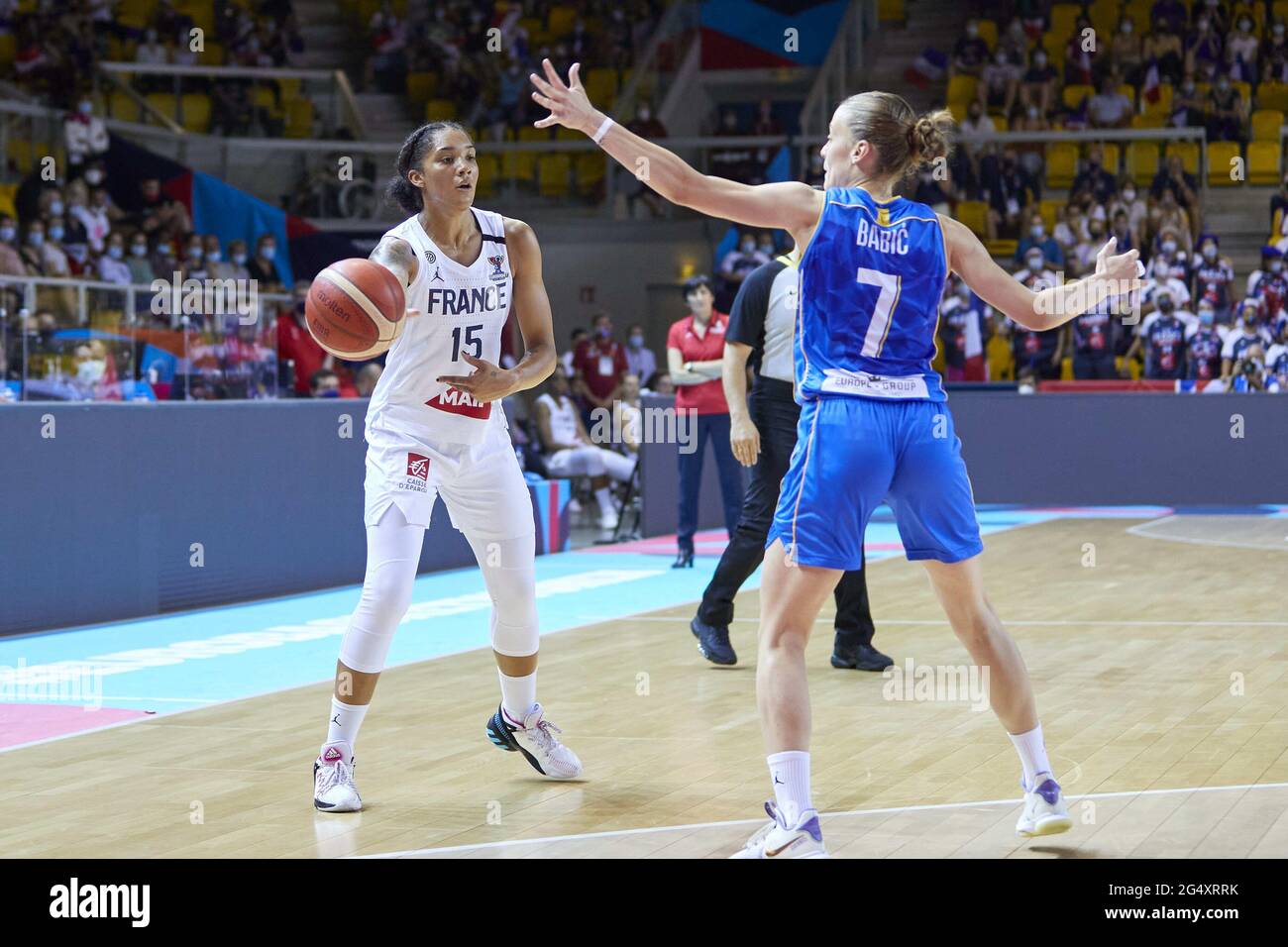 Gabby WILLIAMS (15) de France lors de l'Eurobasket 2021 de la FIBA pour femmes, quart de finale du match de basket-ball entre la France et la Bosnie-Herzégovine le 23 juin 2021 à Rhenus Sport à Strasbourg, France - photo Ann-Dee Lamour / CDP MEDIA / DPPI / LiveMedia Banque D'Images