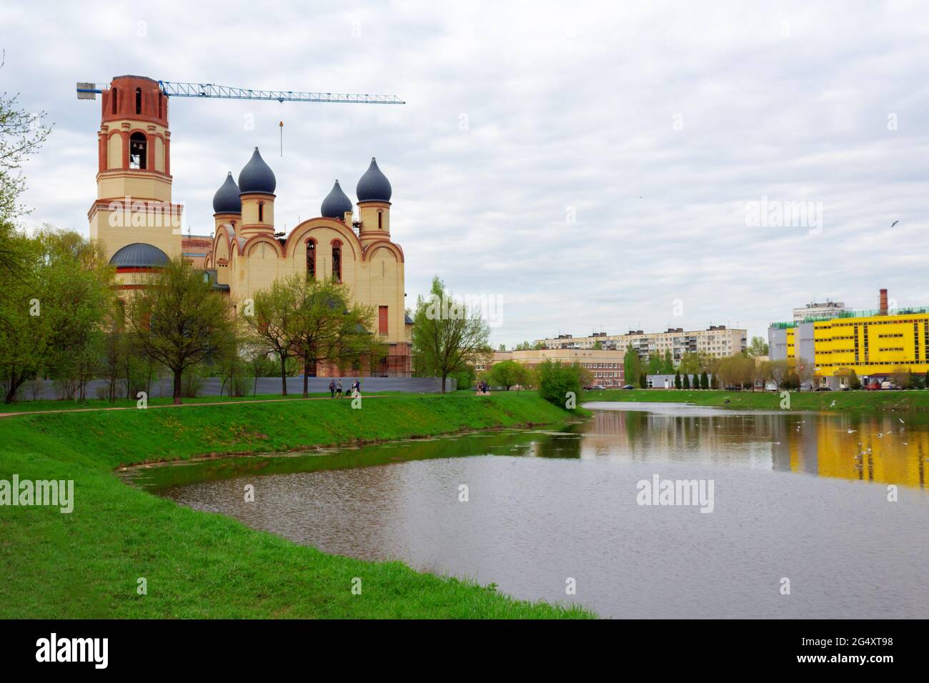 Saint-Pétersbourg, Russie. 2021.05.14 Construction de l'église. Banque D'Images