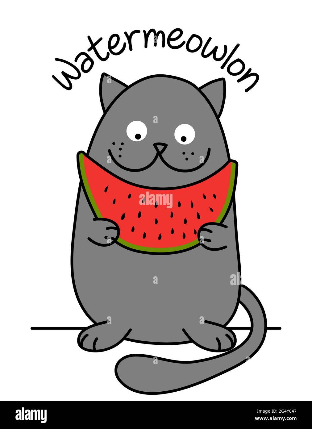 Watermeowlon Pasteque Texte Avec Chat Mignon Avec Pasteque Drole Citation Design Avec Chat Gris Panneau De Calligraphie Pour Chaton Joli Chat Poster Wi Image Vectorielle Stock Alamy