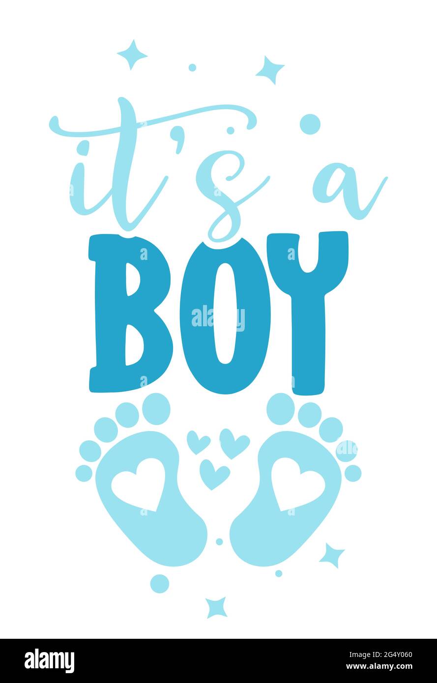 C'est un garçon - autocollants bleus qui ont de beaux pieds avec c'est un garçon. Parfait pour les joints de lettre pour les invitations de douche de bébé et les cartes de remerciement, la douche de bébé Illustration de Vecteur