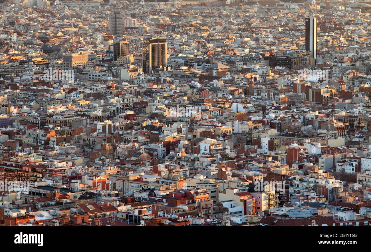 Vue aérienne de Barcelone. Quartier résidentiel de Sants Banque D'Images