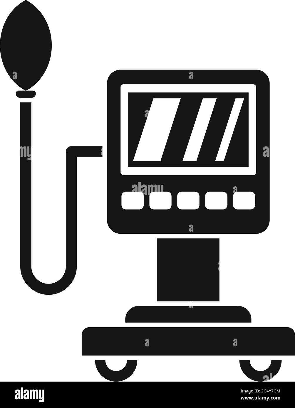 Icône du moniteur de fréquence cardiaque, style simple Illustration de Vecteur