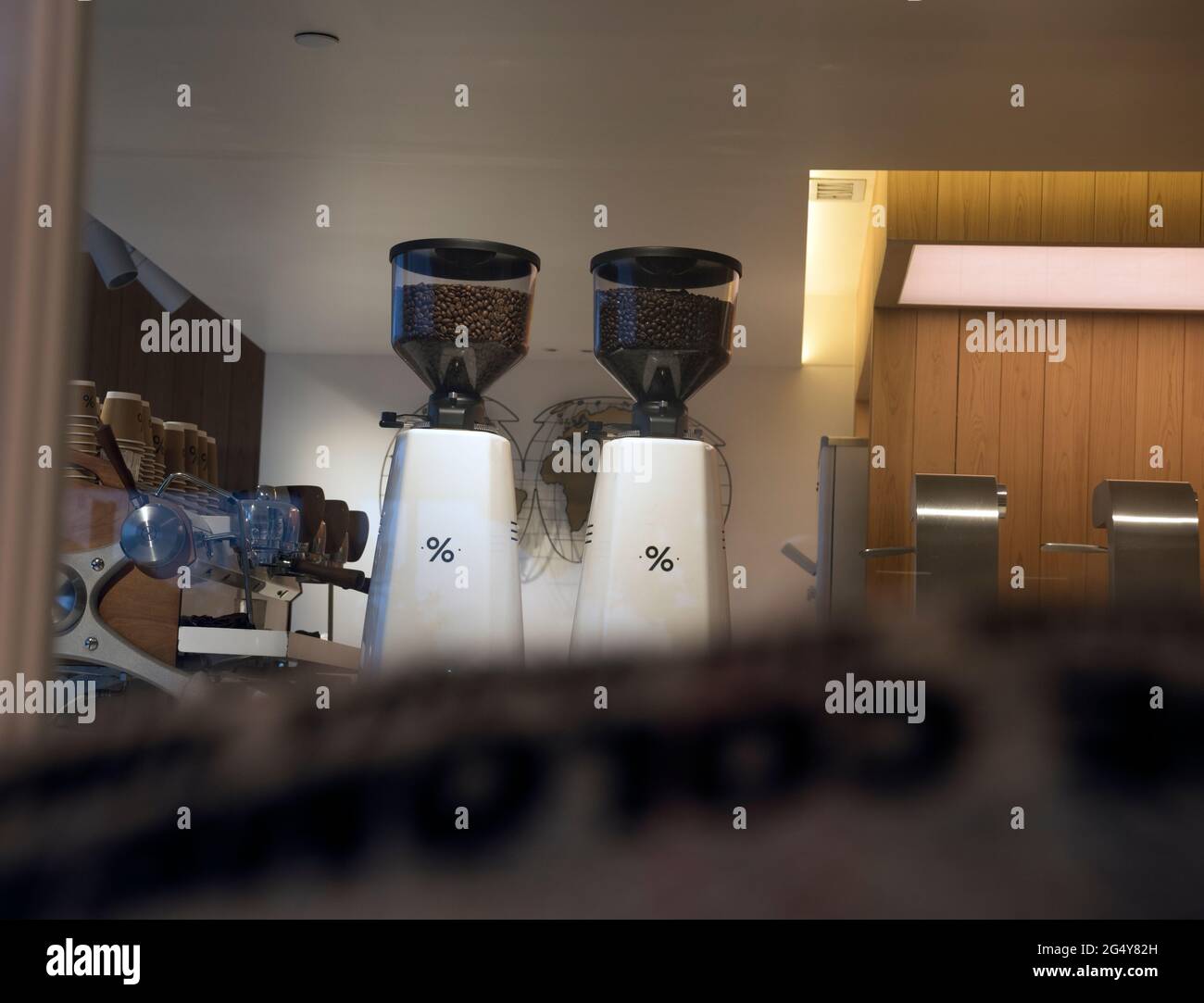 Le nouveau secteur branché des magasins vendant du café, des cafés vendant du café, Hong Kong, Chine. Banque D'Images