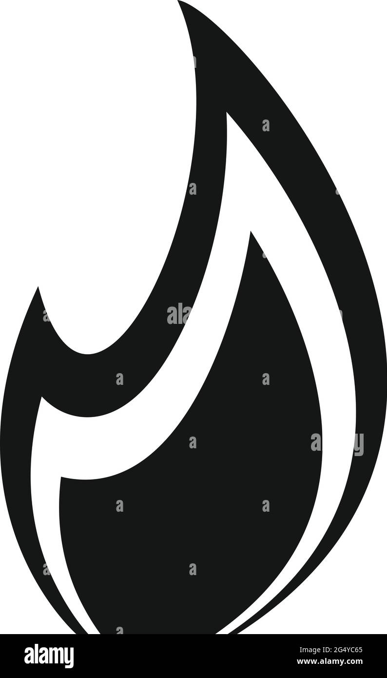 Icône flamme nue, style simple Illustration de Vecteur