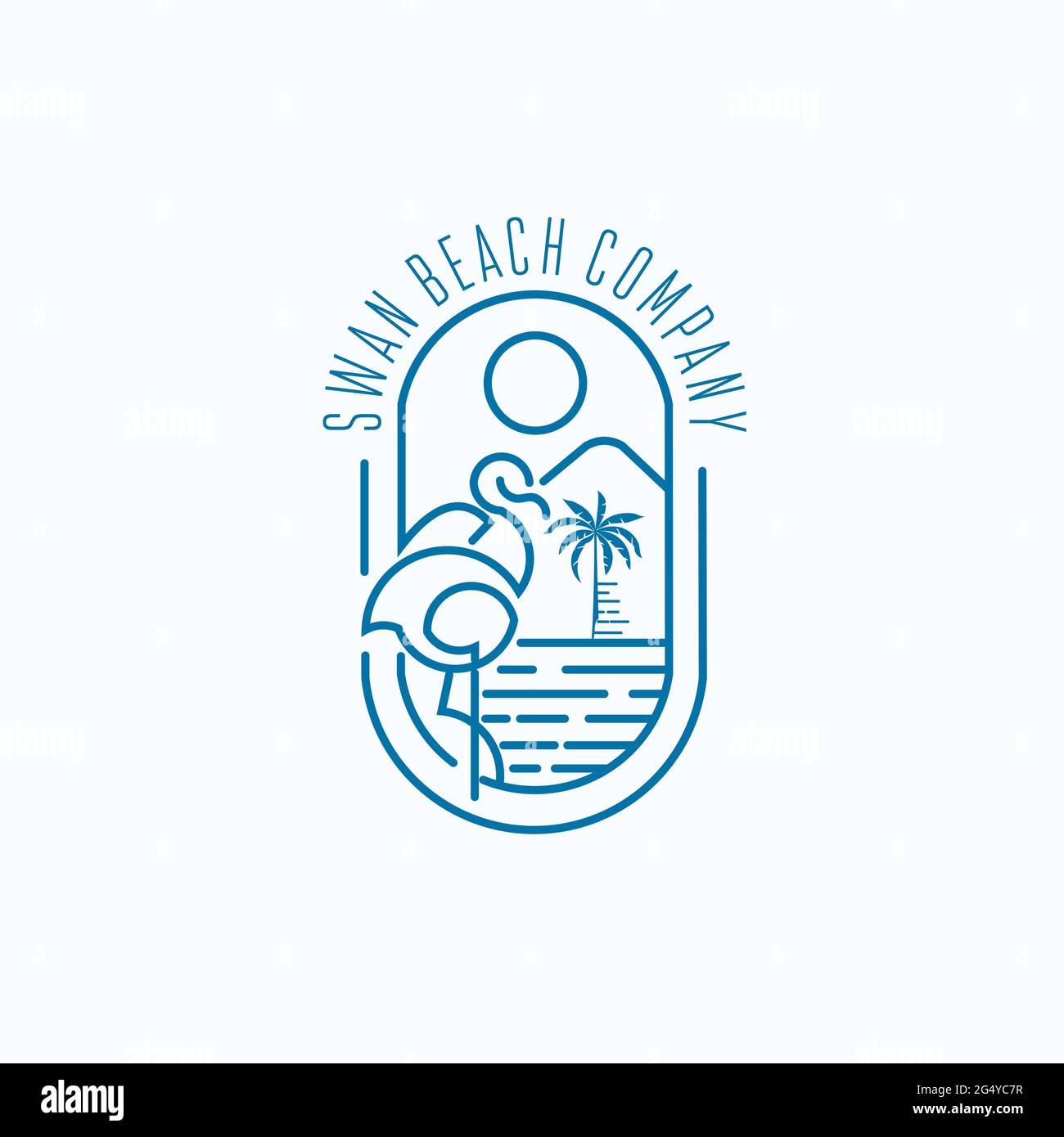 le logo de swan et de la compagnie de plage est une source d'inspiration exclusive Illustration de Vecteur