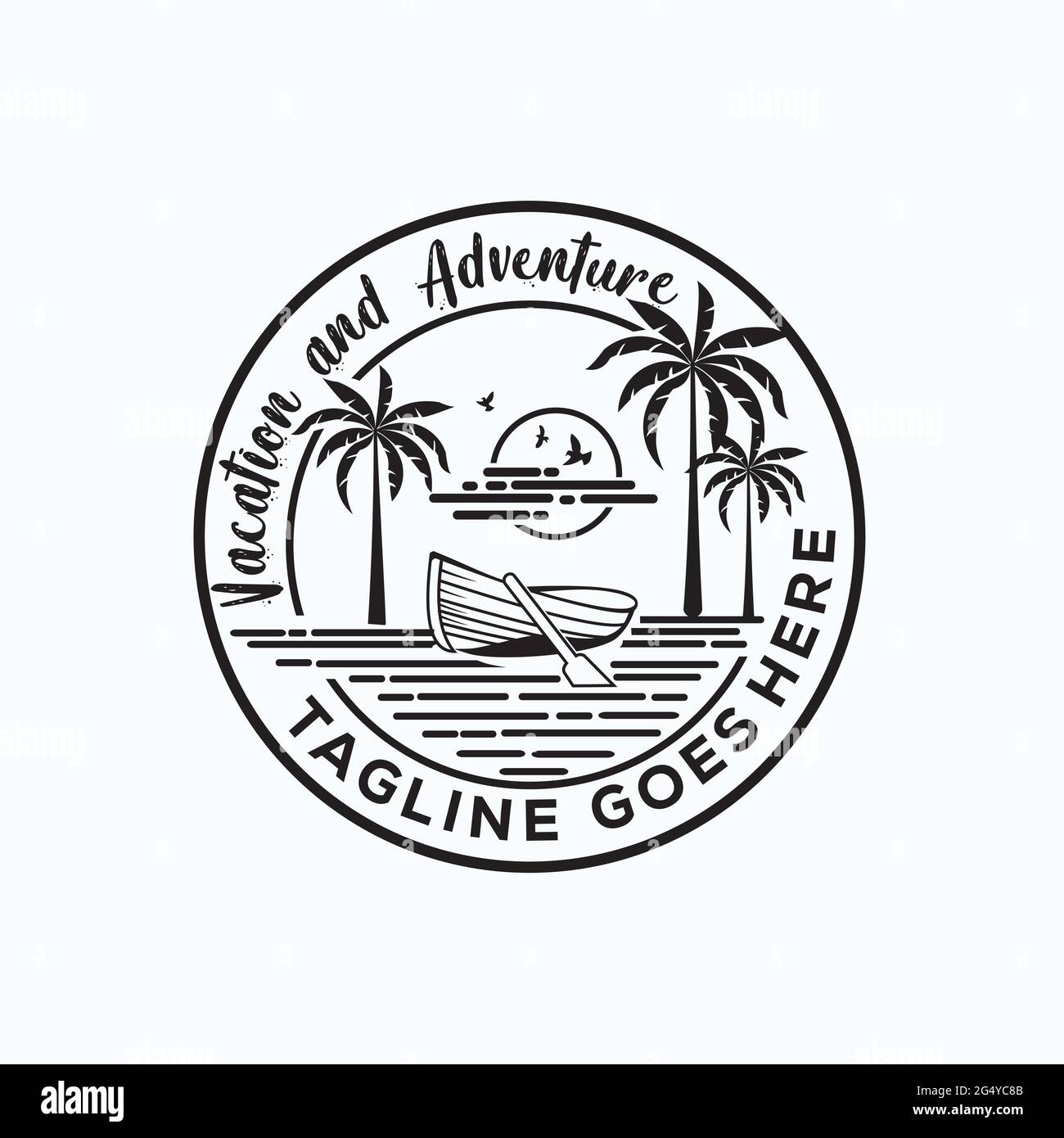 logo de vacances et d'aventure inspiration exclusive Illustration de Vecteur