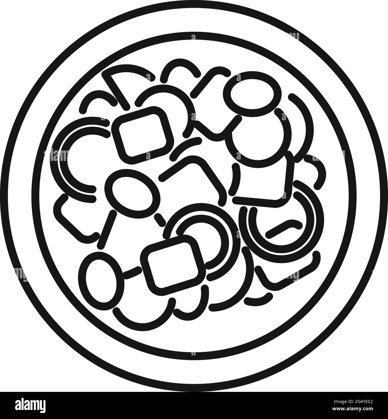 Symbole salade de Grèce, style contour Illustration de Vecteur