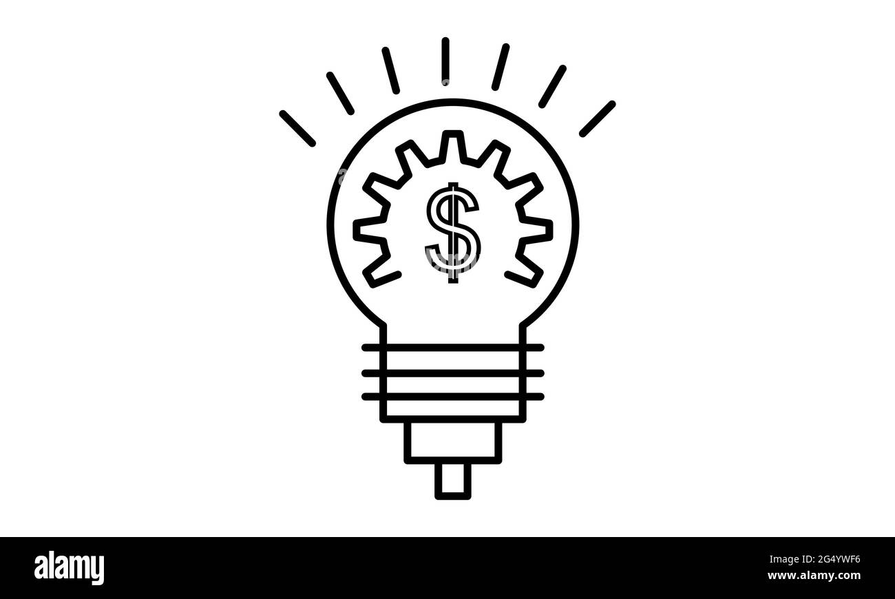 Ampoule avec symbole dollar business concept. De l'argent idée icône. L'icône du dollar. Argent faisant des idées Illustration de Vecteur