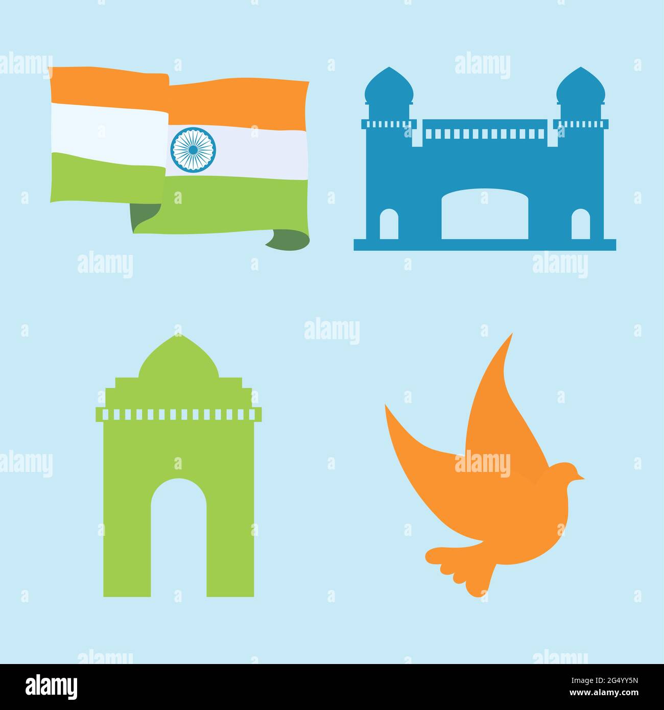 ensemble de l'inde sur fond Illustration de Vecteur