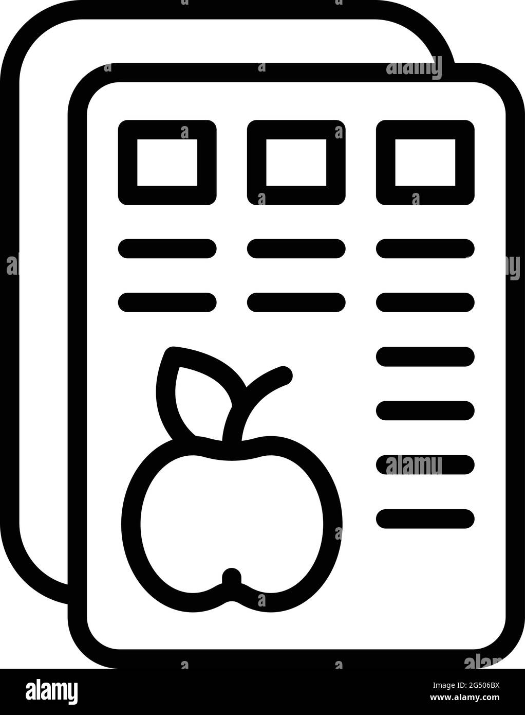 Icône fruits des produits réglementés. Contour des produits réglementés fruits vecteur icône pour la conception de sites Web isolé sur fond blanc Illustration de Vecteur