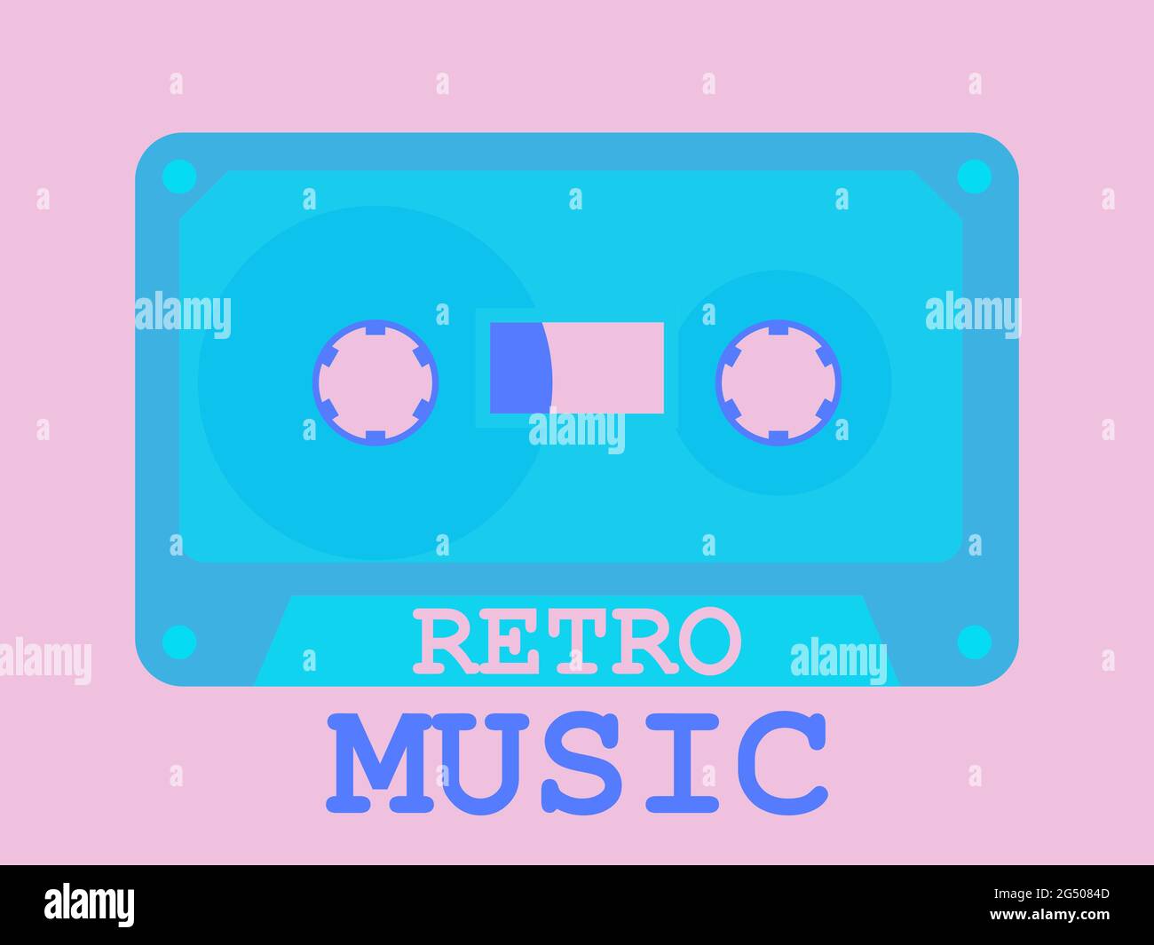 Icône de cassette de musique rétro. Cassette audio style 80s. Cassette de musique pour une soirée disco avec magnétophone. Illustration vectorielle Illustration de Vecteur