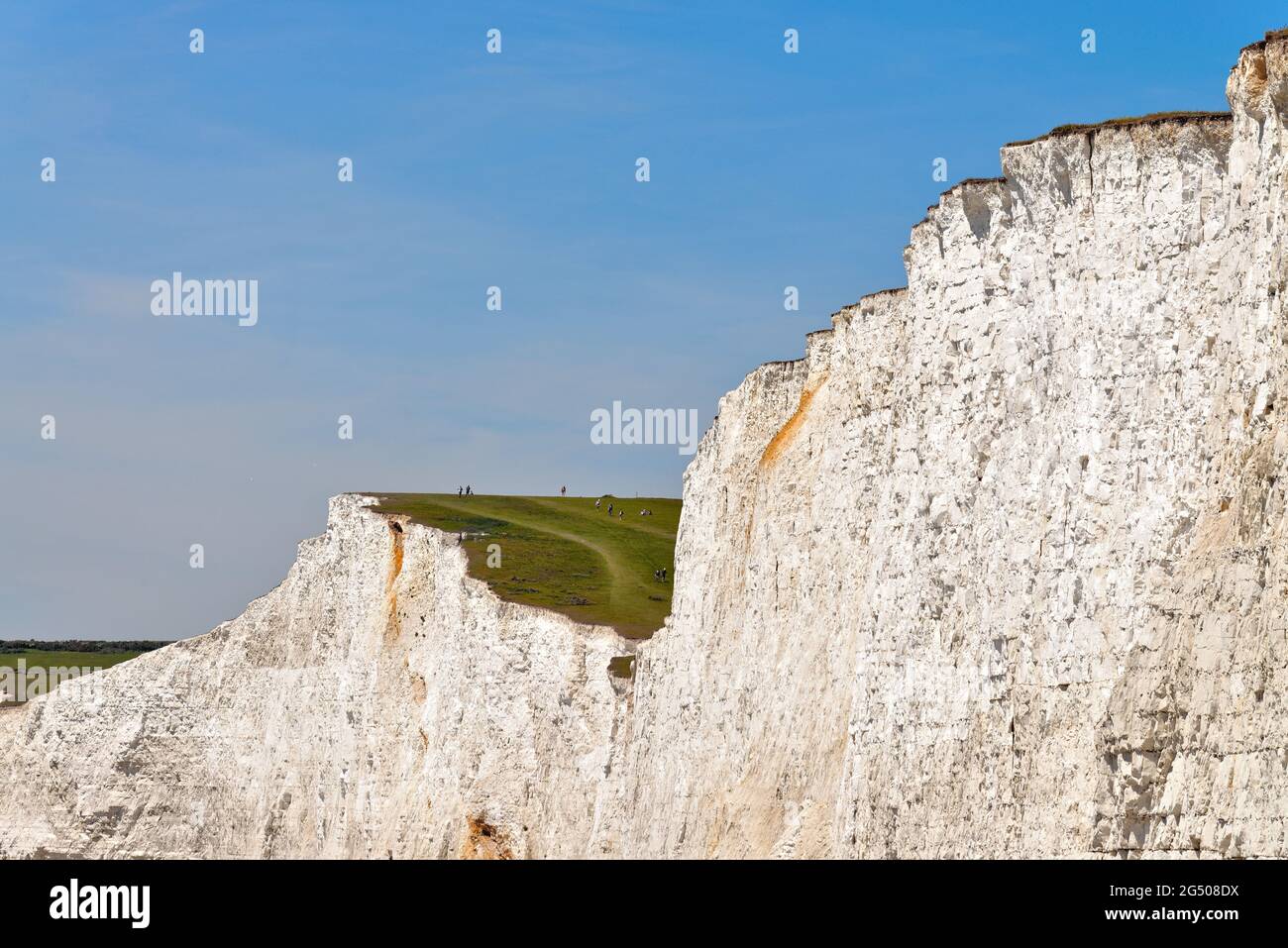 Les falaises de craie ondulantes sur la côte de Seven Sisters dans le parc national de South Downs à Birling Gap Eastbourne East Sussex Angleterre Banque D'Images