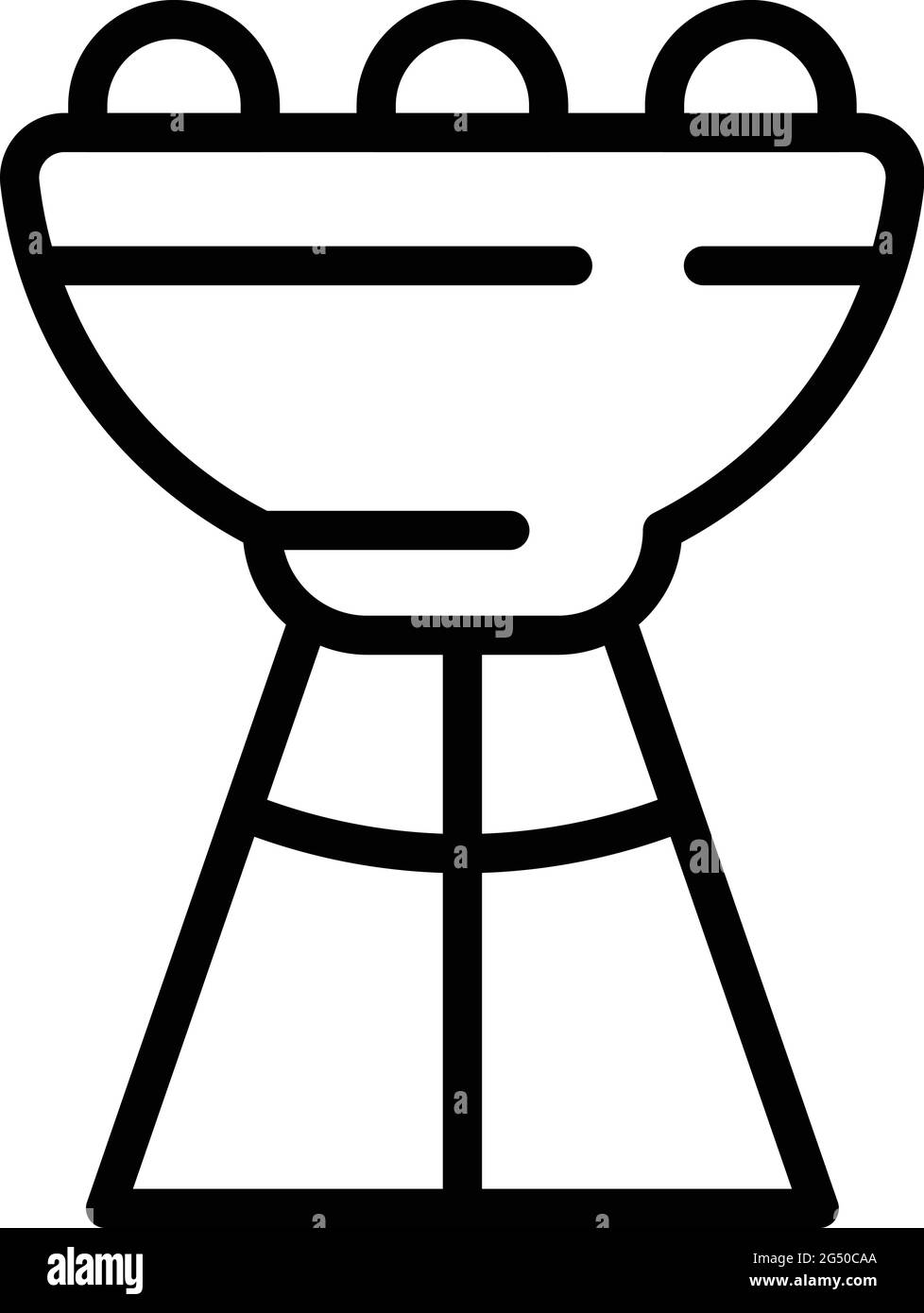 Icône du panier barbecue de camping. Outline Campsite bbq chariot icône de vecteur pour la conception de sites Web isolé sur fond blanc Illustration de Vecteur