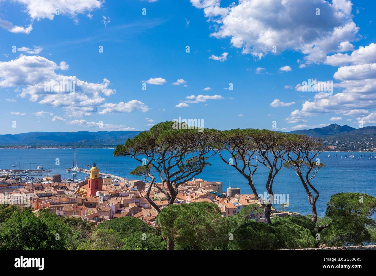 FRANCE. VAR (83) VUE SUR SAINT-TROPEZ DEPUIS LA CITADELLE Banque D'Images