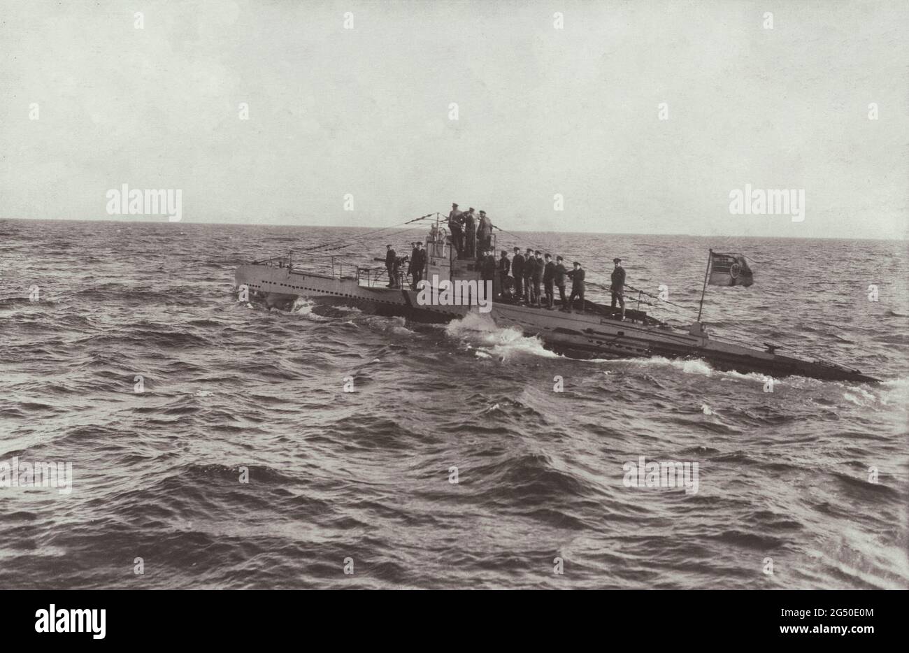 Période de la première Guerre mondiale. Marine impériale allemande (marine Kaiserliche). Sous-marin en haute mer. Avril 1917 Banque D'Images