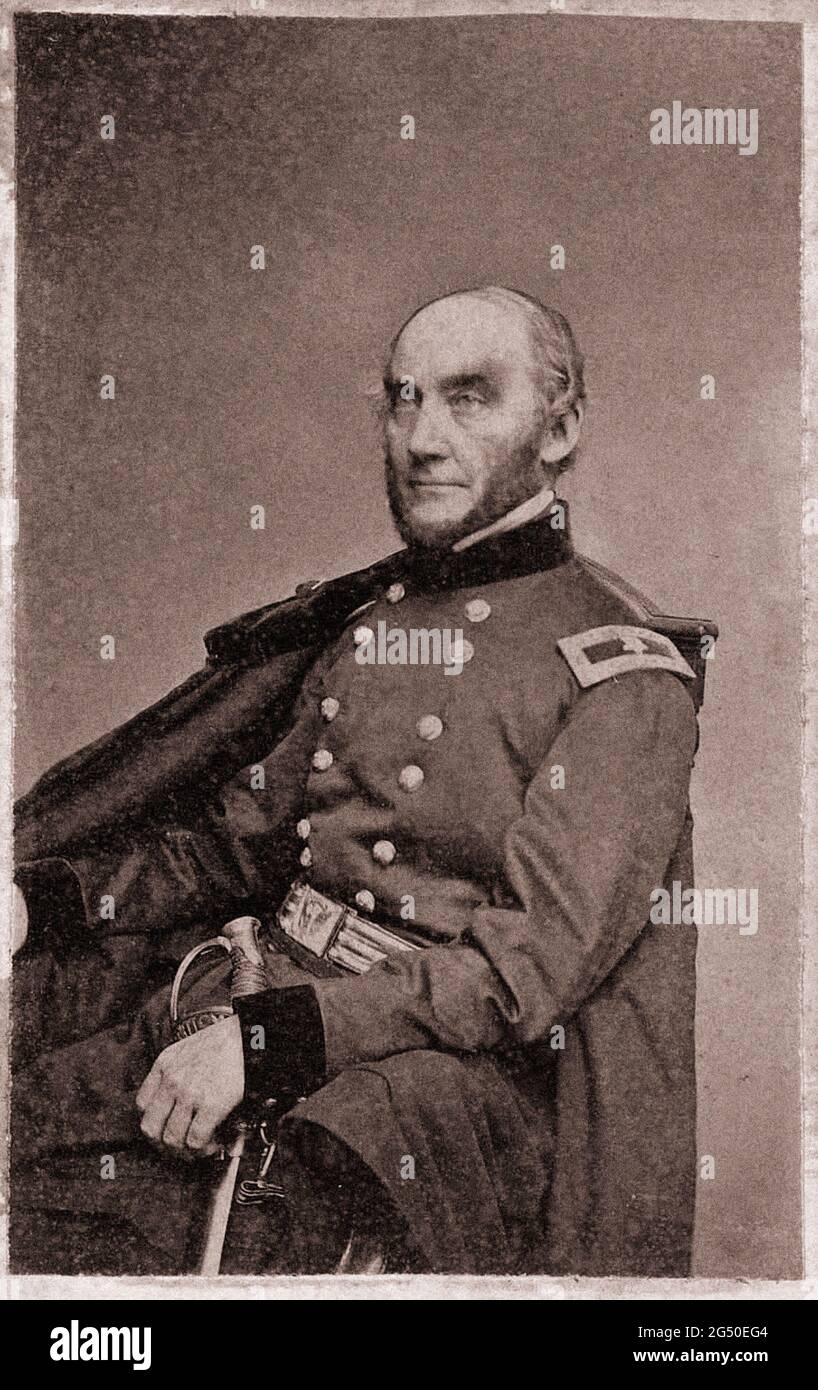 Photo d'époque du général américain George Washington Cullum. George Washington Cullum (1809 – 1892) était un soldat, un ingénieur et un écrivain américain. Il le fera Banque D'Images