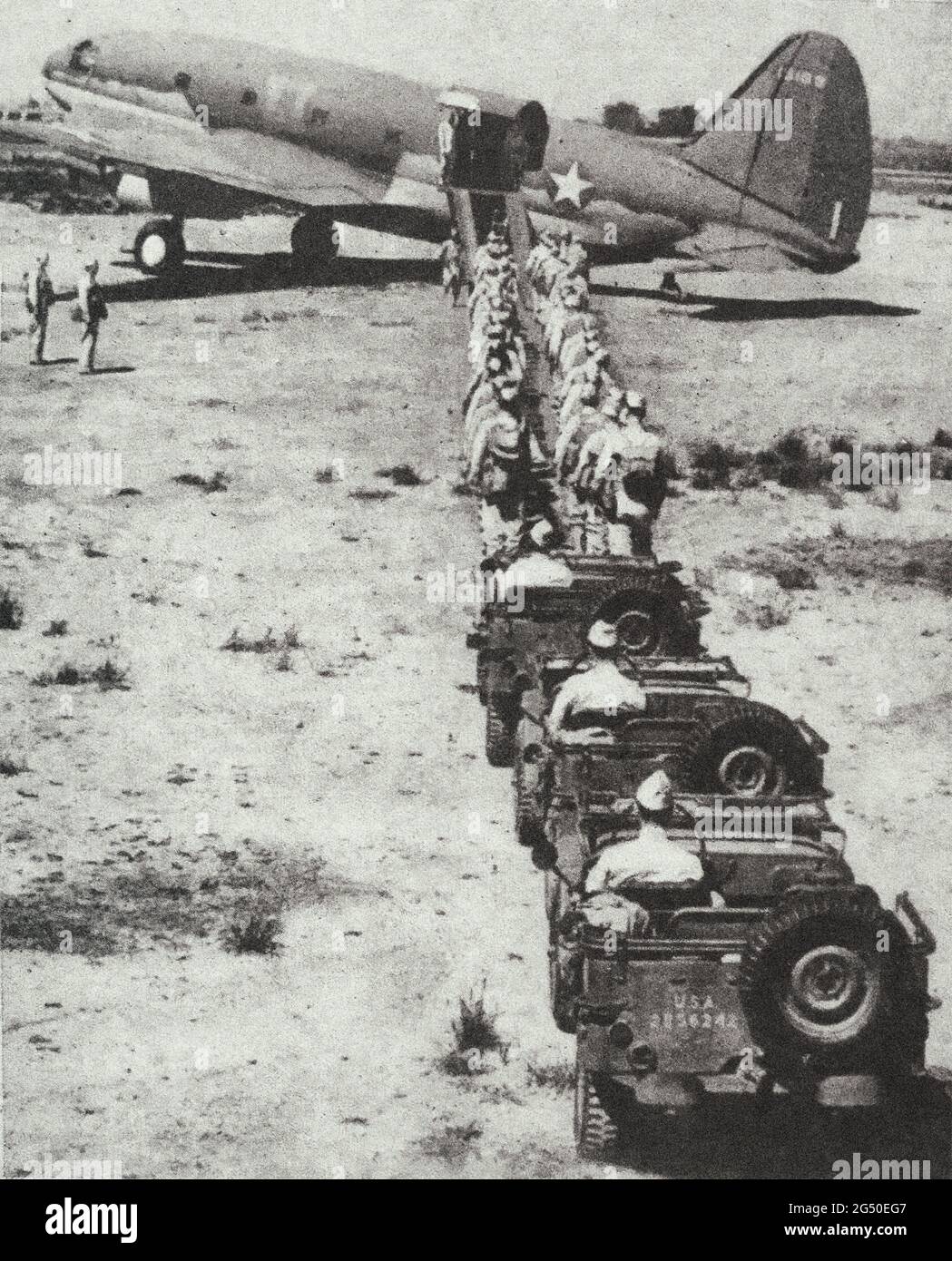 Photo d'archive d'un avion de transport américain de 25 tonnes Curtiss Commando. 1942 le Curtiss C-46 Commando est un avion de transport bimoteur dérivé de Banque D'Images