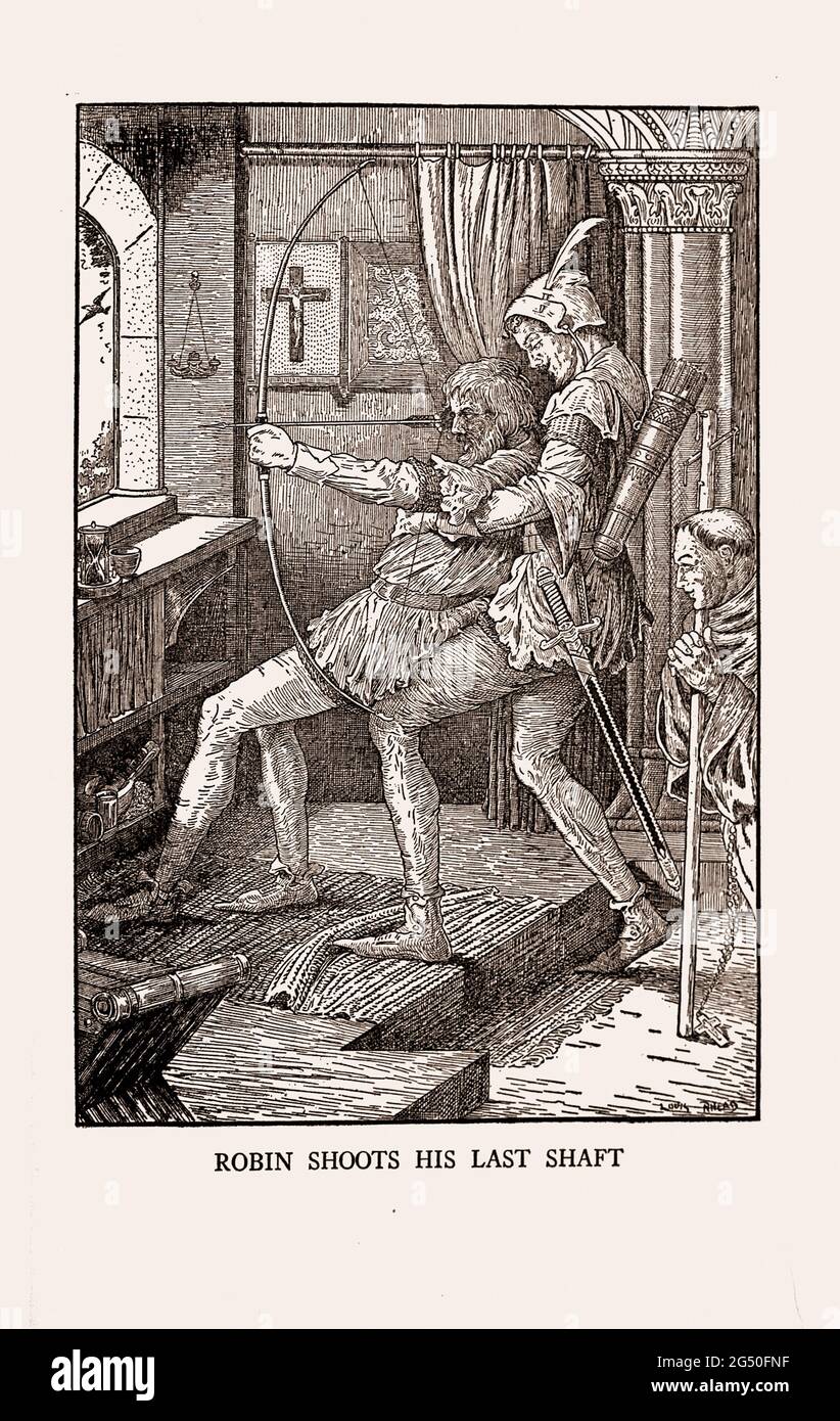Bold Robin Hood et son groupe hors-la-loi. Illustration de livre par Louis Rhead. 1912 Banque D'Images