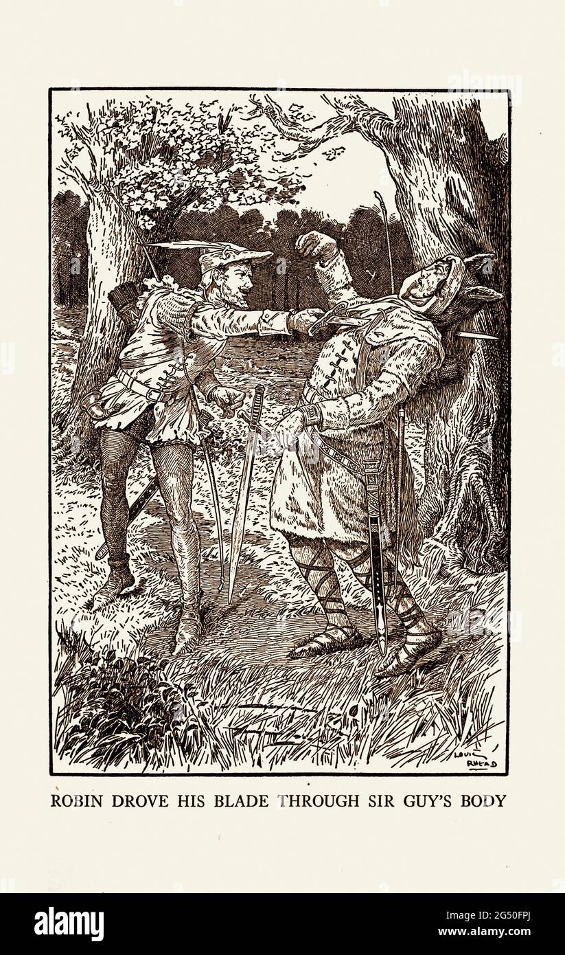 Bold Robin Hood et son groupe hors-la-loi. Illustration de livre par Louis Rhead. 1912 Banque D'Images