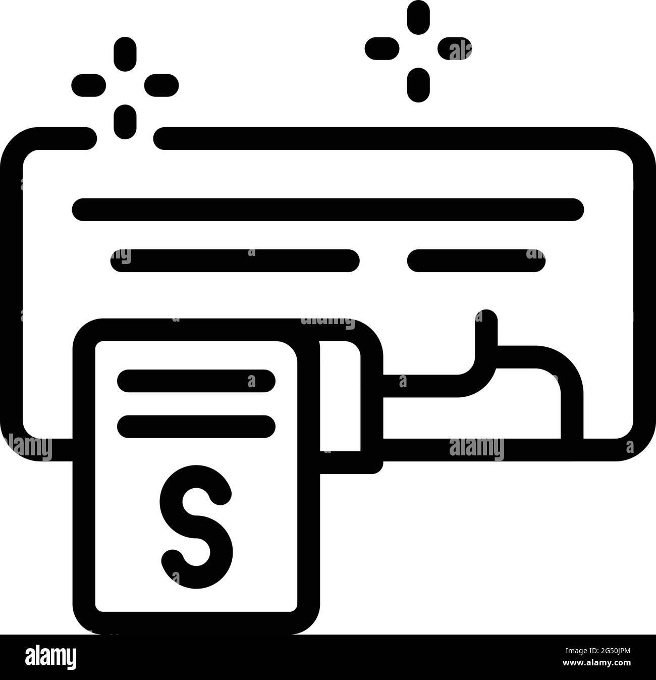 Icône de paiement de réparation du climatiseur. Contour réparer l'icône de vecteur de paiement du climatiseur pour la conception Web isolée sur fond blanc Illustration de Vecteur