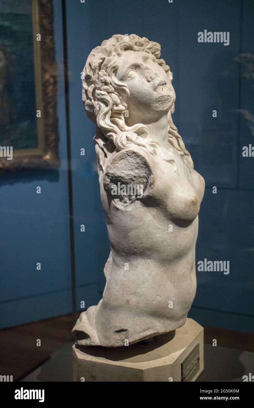 Ulysse à Draguignan : buste de Scylla (marbre blanc, bosse ronde) 1er siècle av. J.-C. Banque D'Images