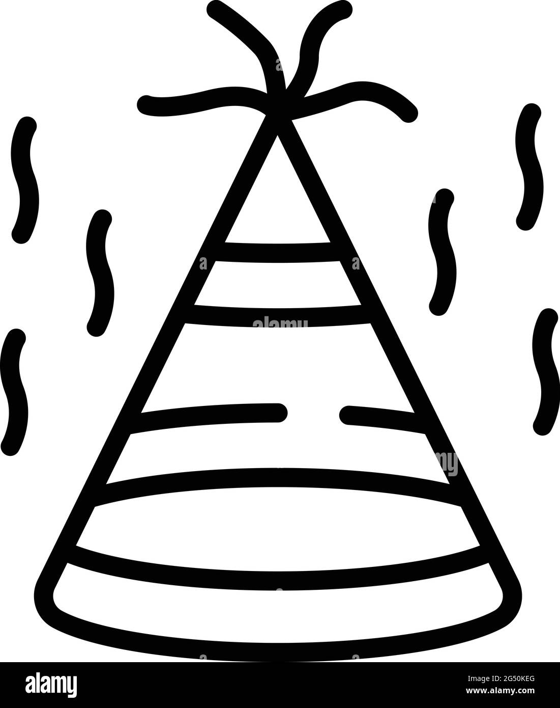 Icône chapeau de fête pour enfants. Outline Kid Party Hat icône vectorielle pour la conception Web isolée sur fond blanc Illustration de Vecteur