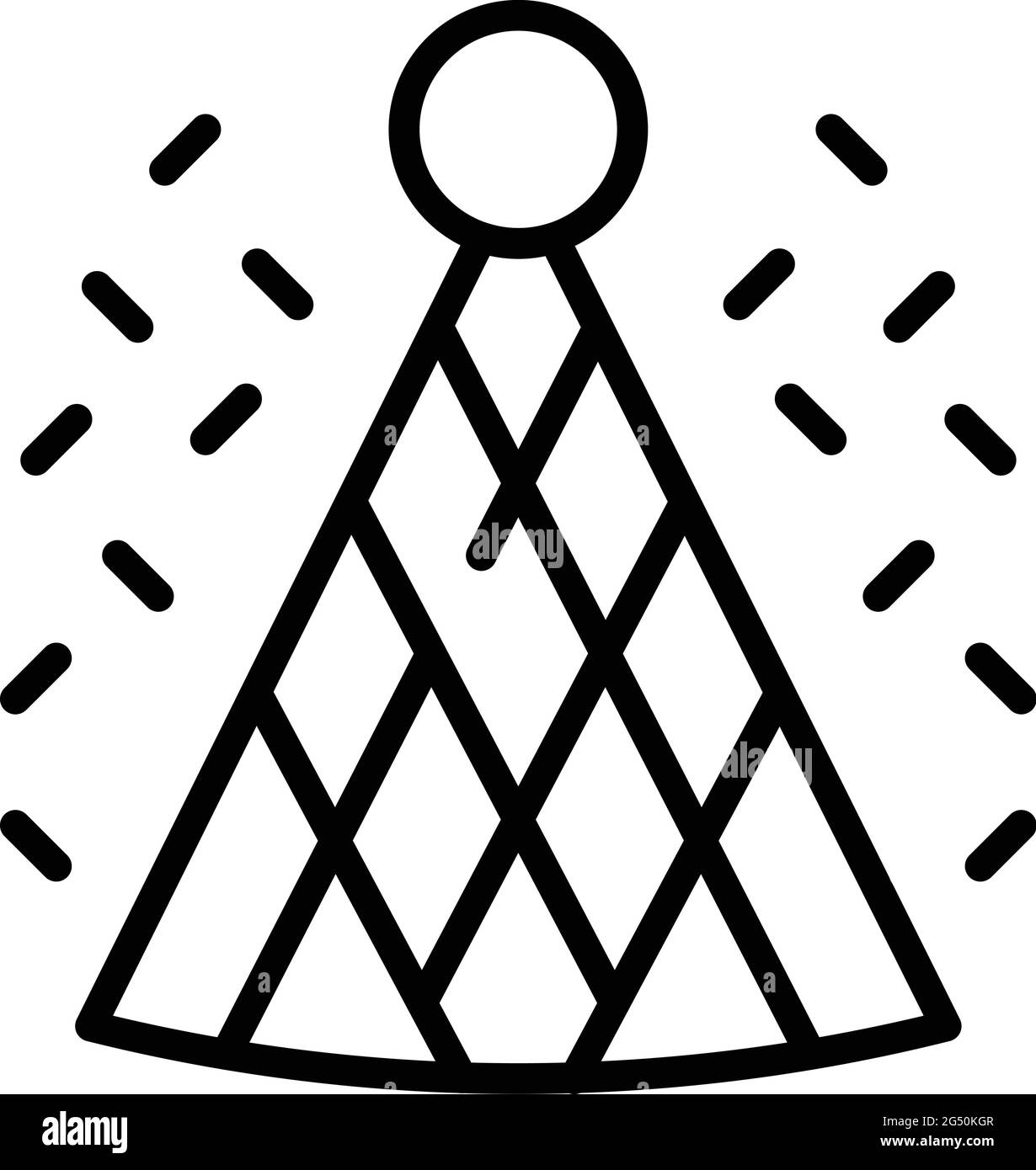 Icône chapeau de fête du nouvel an. Outline New Year Party Hat icône vectorielle pour la conception Web isolée sur fond blanc Illustration de Vecteur